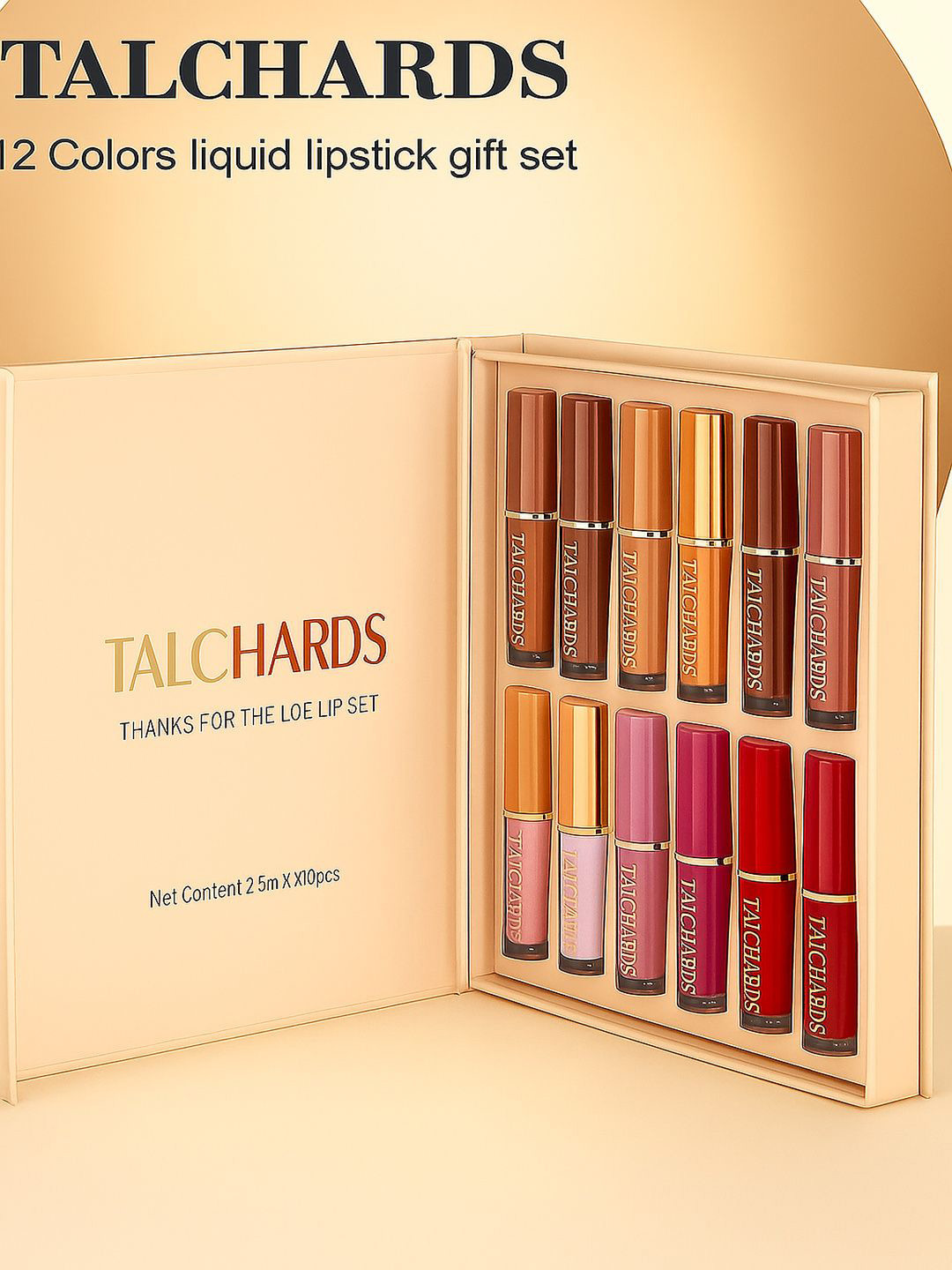 Talchards Set Of 12 Liquid Lipstick - 2.5 ml Each - 01-02-03-04-05-06-07-08-09-10-11-12