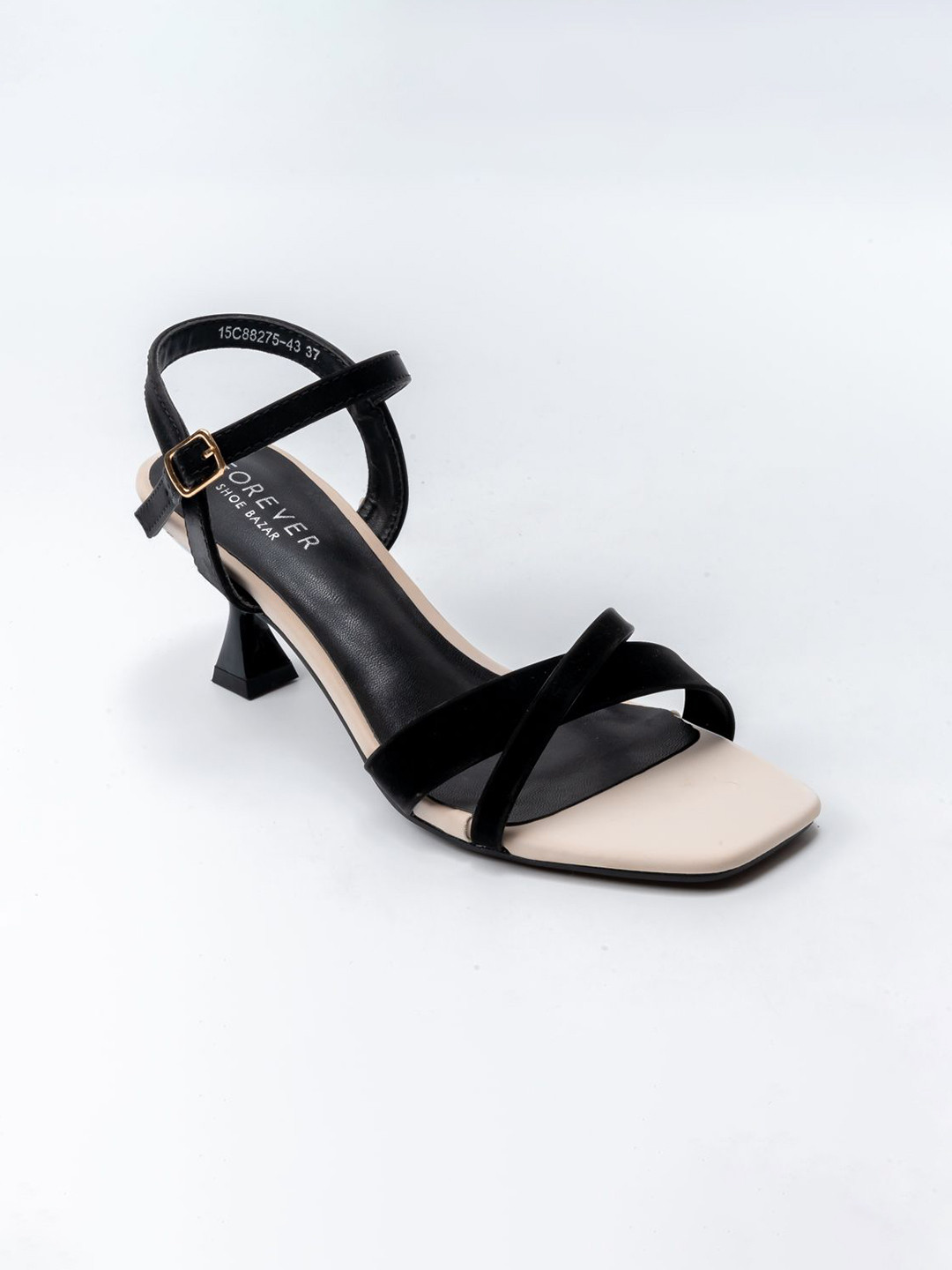 FOREVER SHOE BAZAR Solid Casual  Kitten Sandals With Backstrap