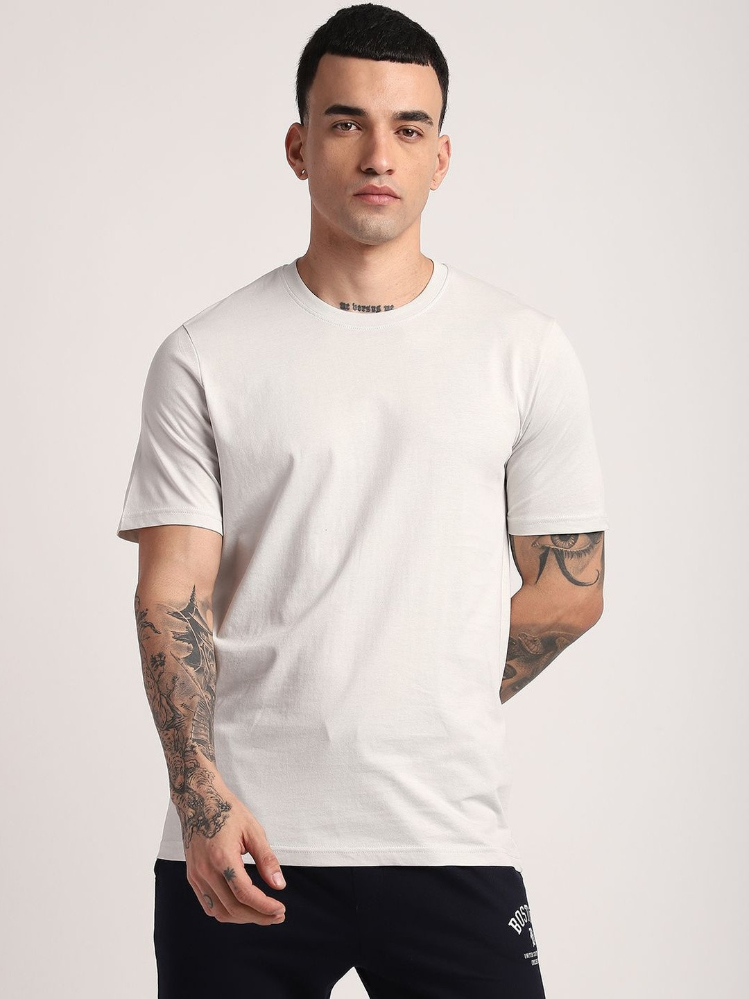 R&B Crew Neck Cotton Regular Fit T-shirt