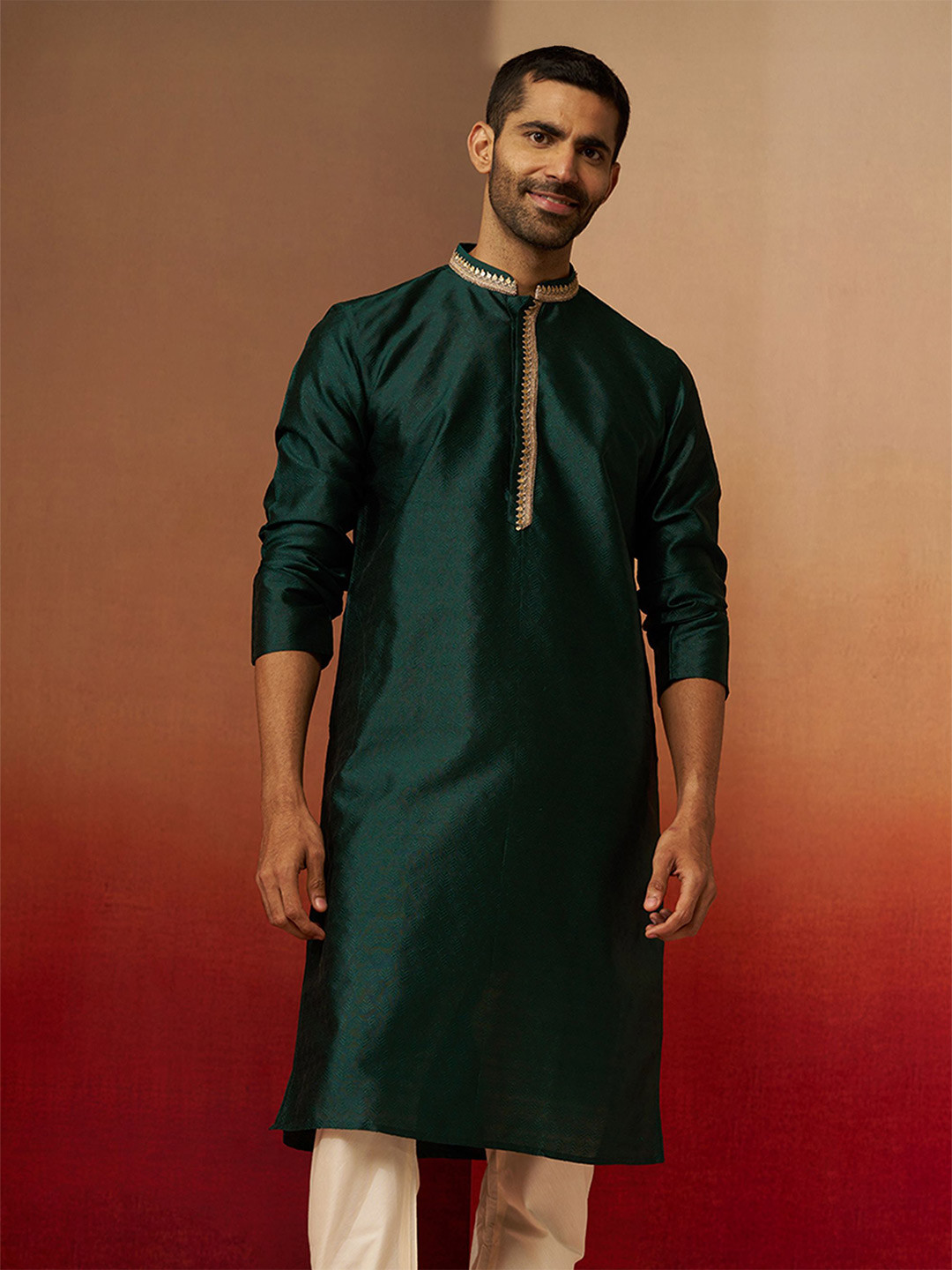 VASTRAMAY Men Woven Design Kurta