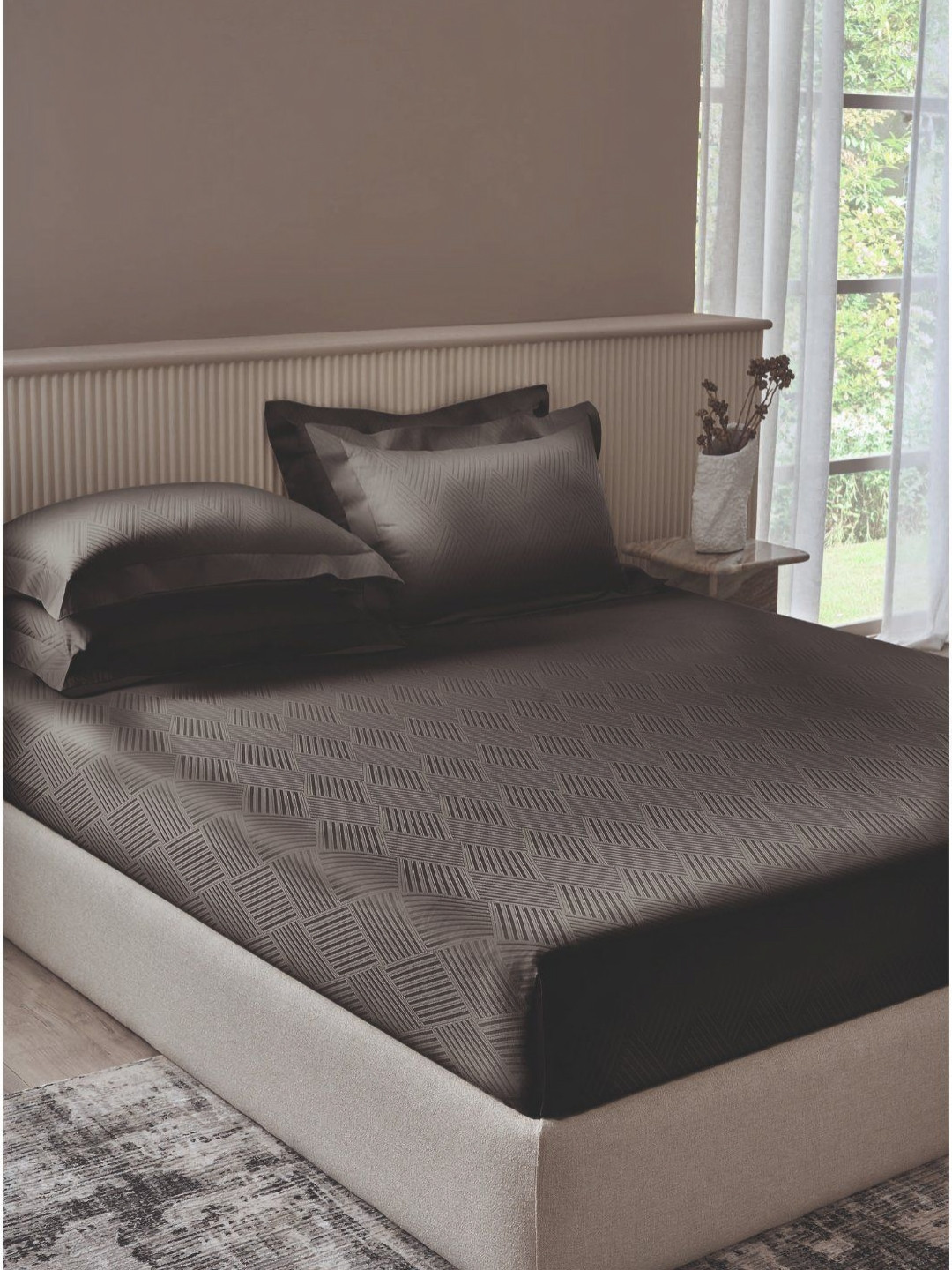 SANSAAR A DDECOR BRAND LIVE CONSCIOUSLY Black Cotton Double King Superfine Bedding Set