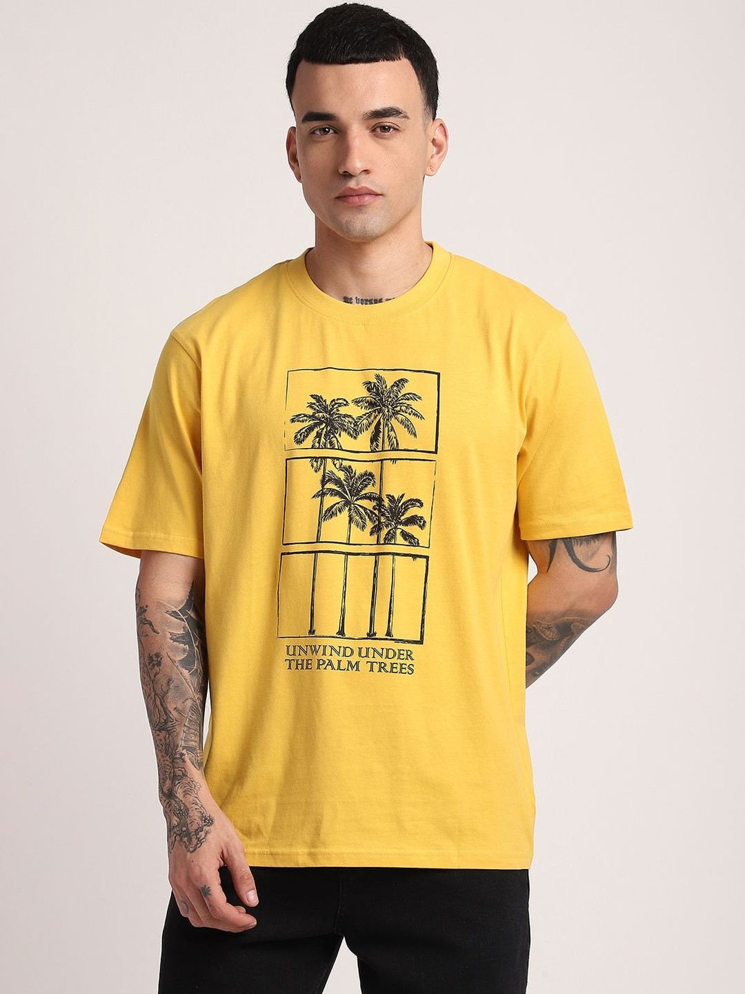 R&B Graphic Printed Round Neck Coton Relaxed Fit T-shirt