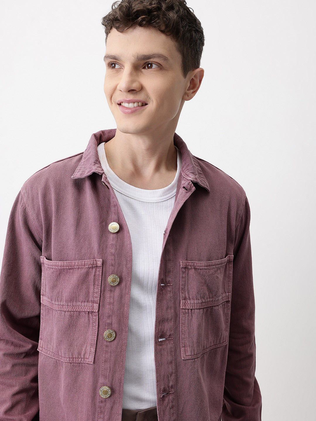 Mast & Harbour Spread Collar Pure Cotton Over Relax Denim Jacket