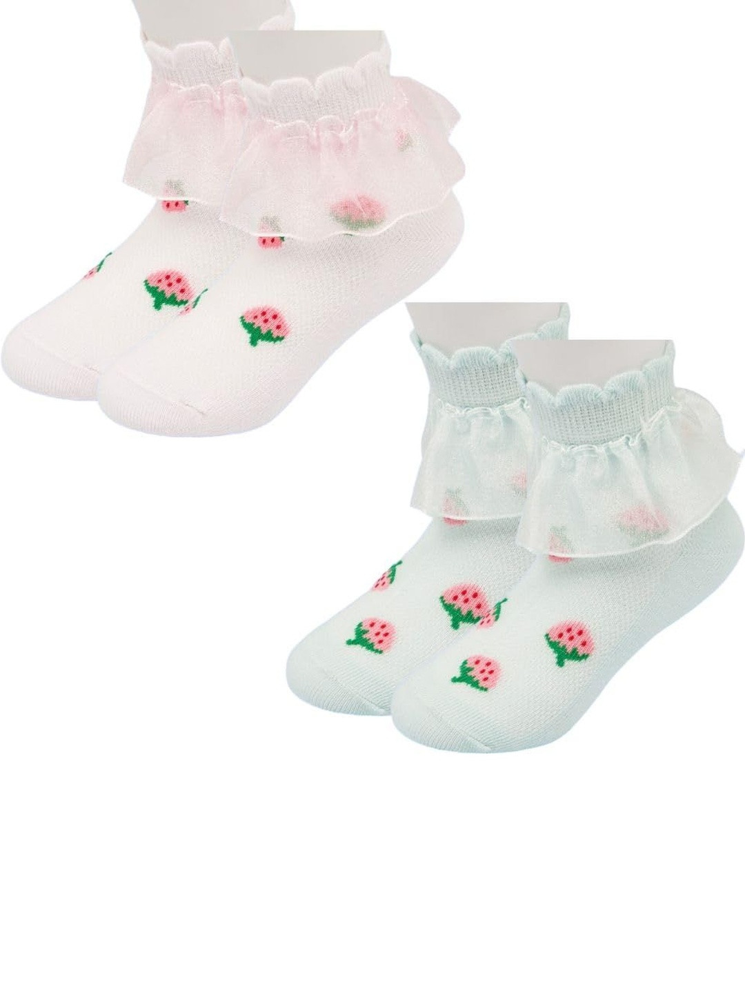 NESKA MODA Girls Pack Of 2 Pink Ankle Length Socks