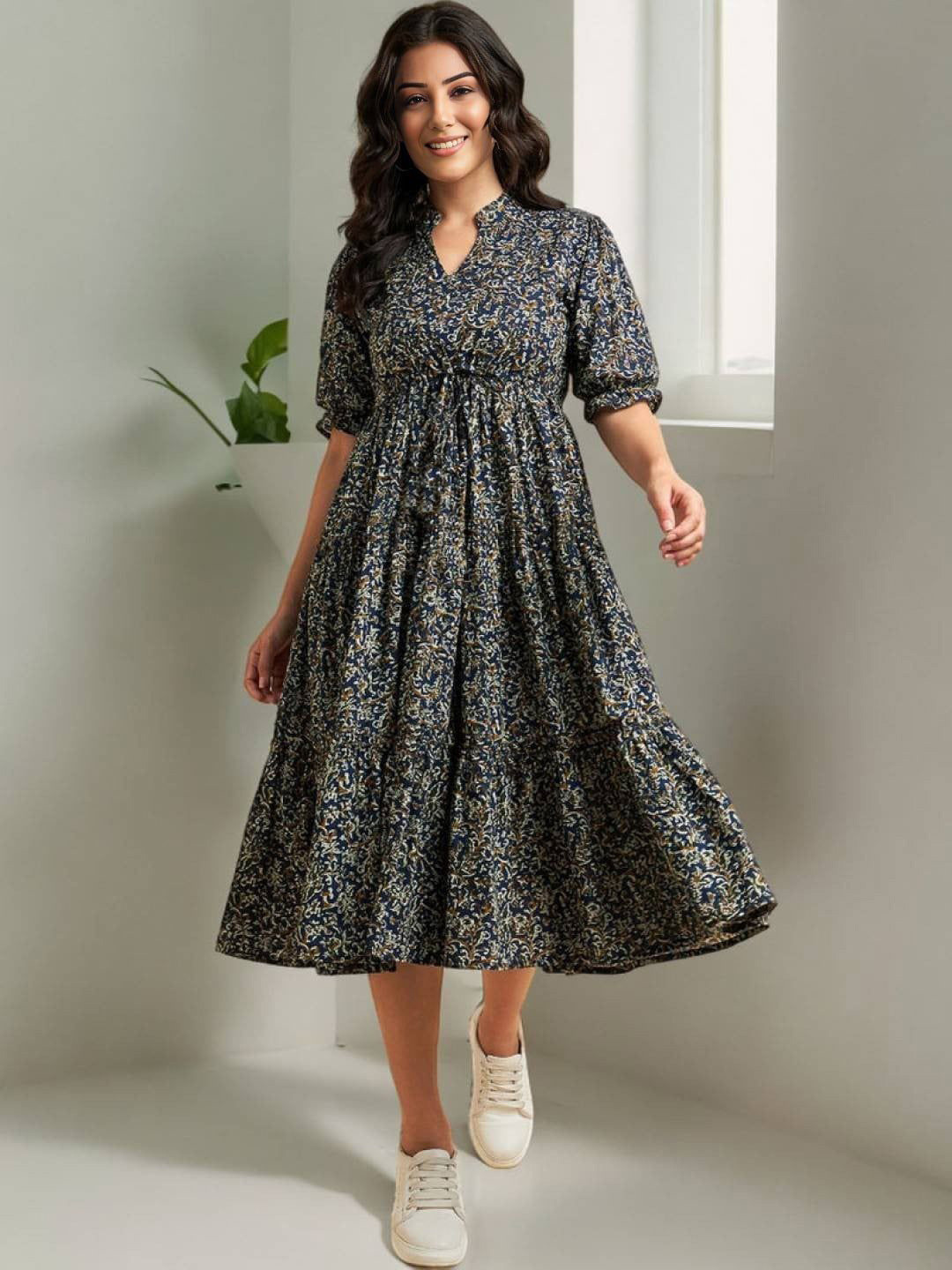 PRESHA Women Floral Printed Screen Print Daily Cotton Anarkali Kurta