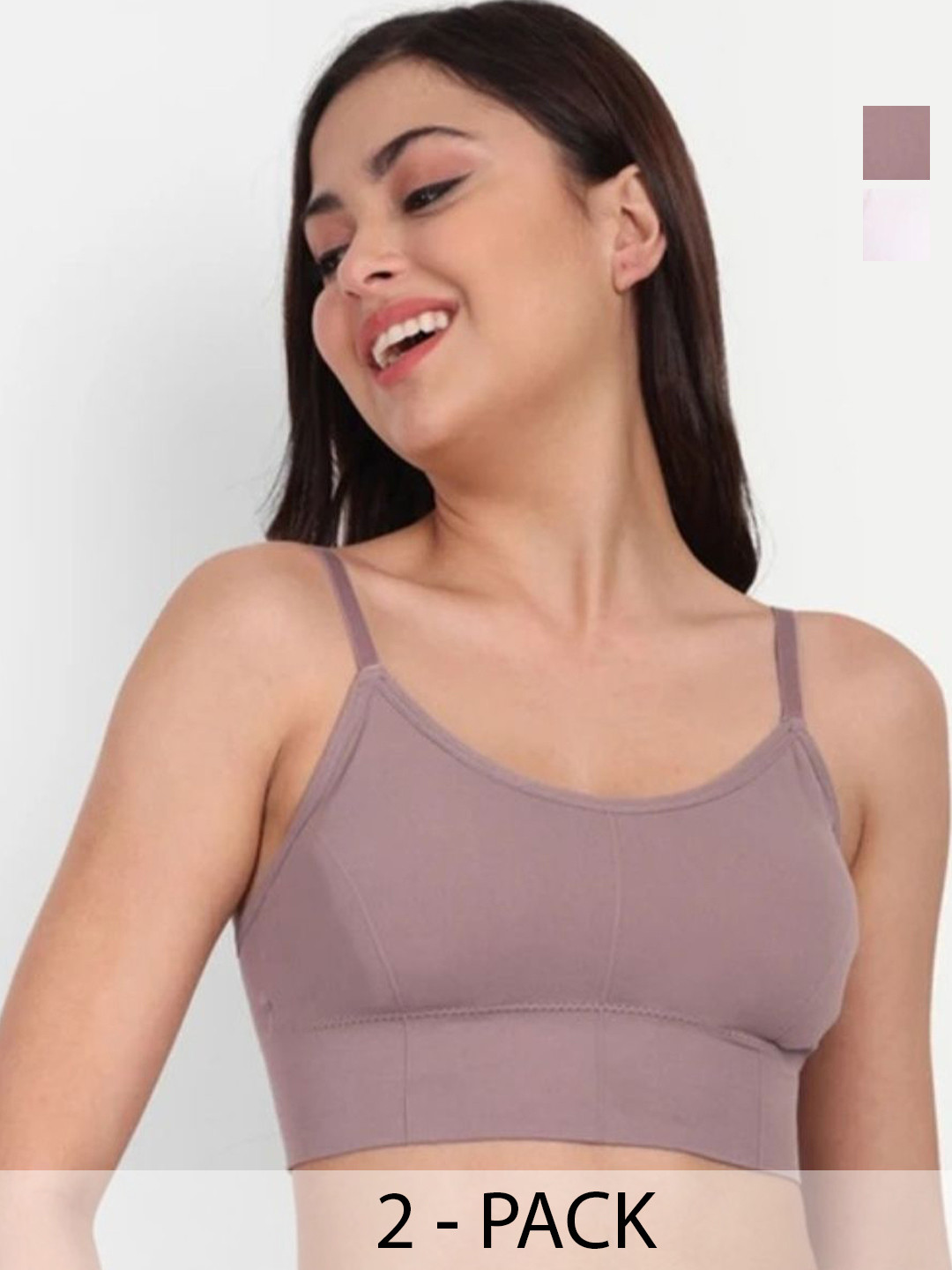 JUGNU TEXTILES Women Pack of 2 Full Coverage Lightly Padded Workout Bra