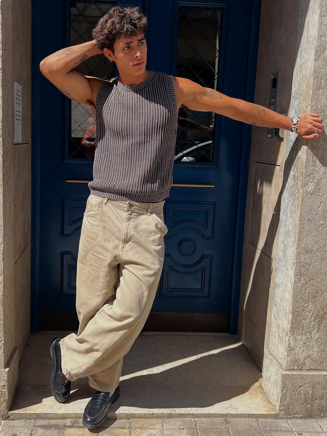 Bershka Men Pure Cotton Sweater Vest