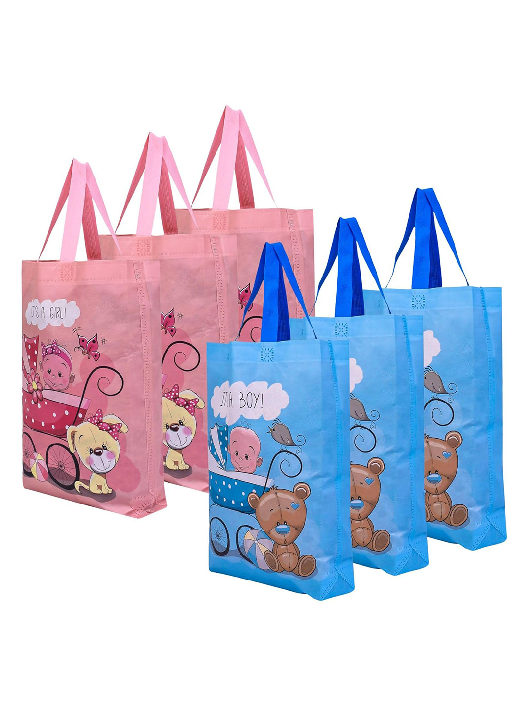 Kuber Industries Set Of 6 Printed Non-Woven Shopping Gift Bag Shopper Tote Bag