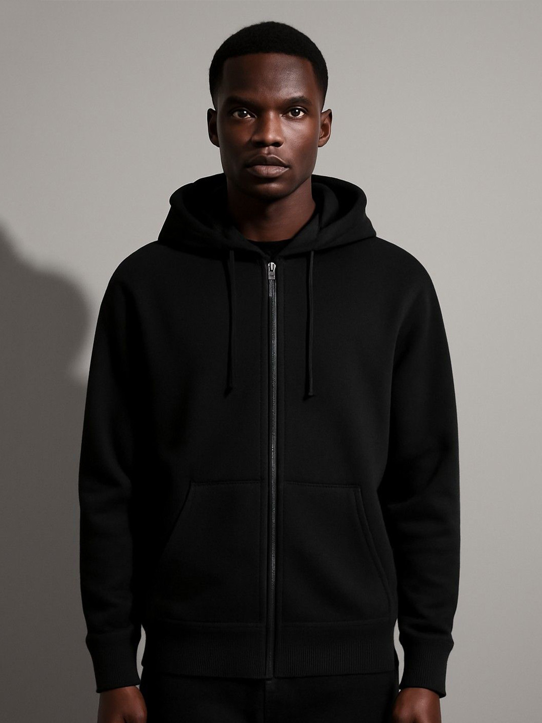 Parcel Yard Men Hooded Front-Open Sweatshirt