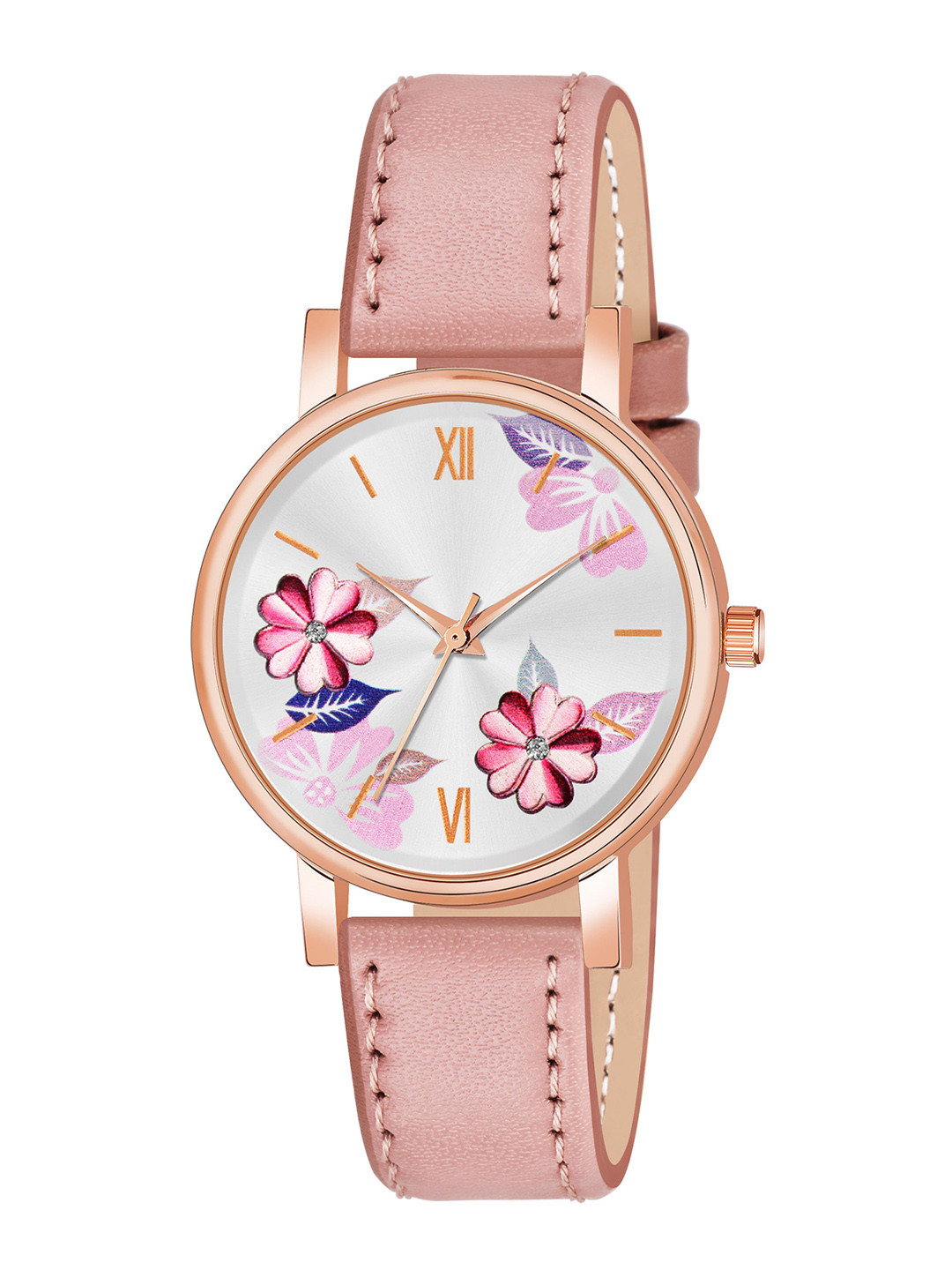 FROZIL Women Printed Dial & Leather Straps Analogue Watch K-DOUBLE PINK