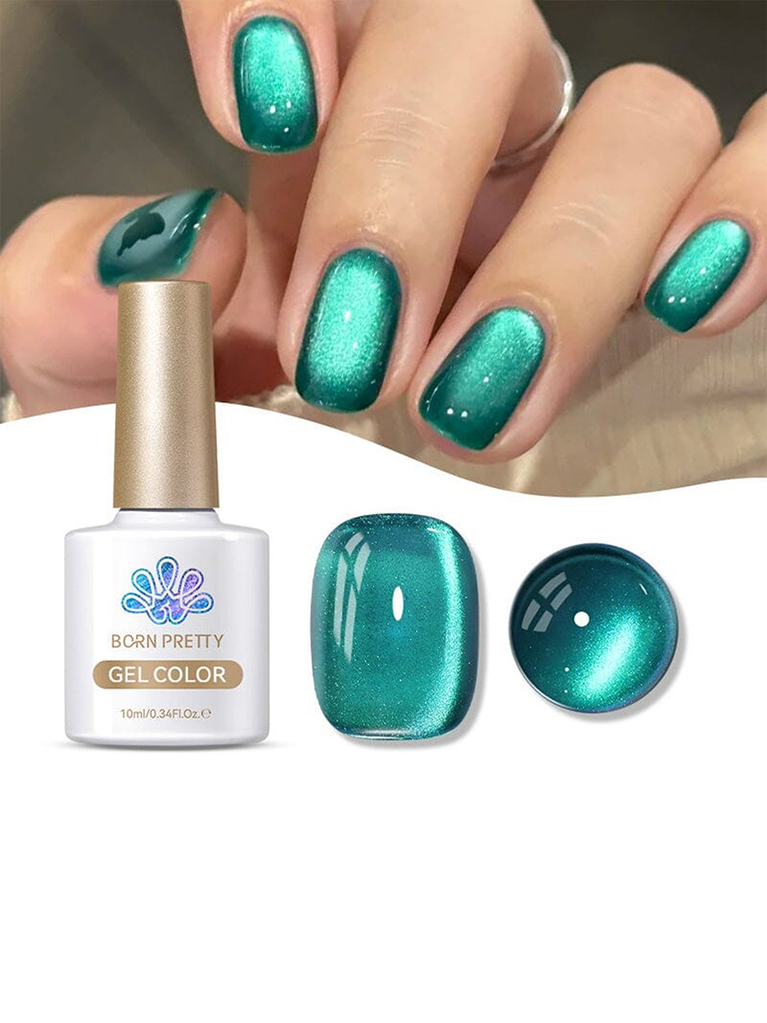 BORN PRETTY Long Lasting High Gloss Glass Cat Magnetic Gel Polish 10ml -MY25 Dreamy Sea