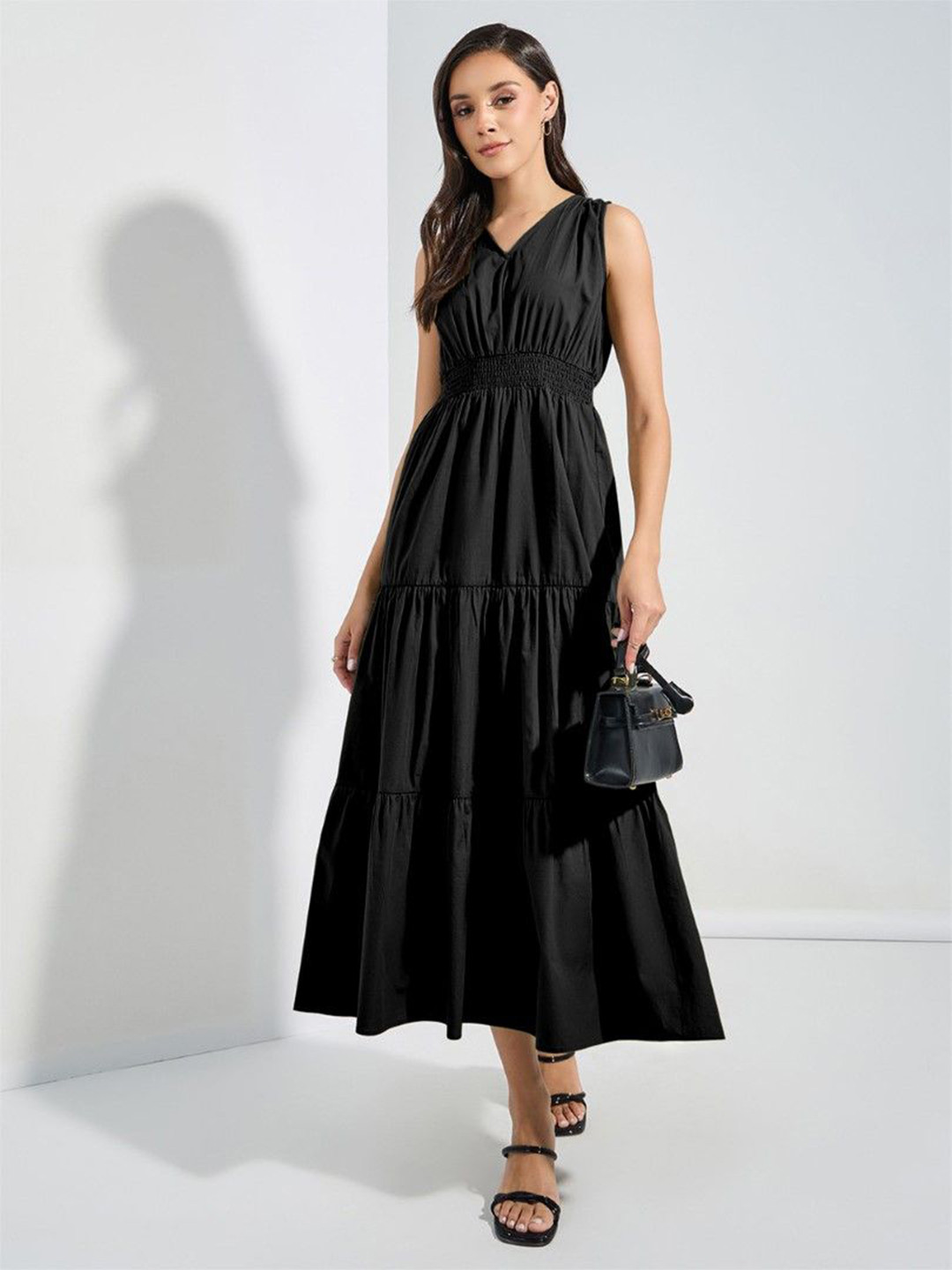 Femvy Women Solid Daily Flared Anarkali Kurta