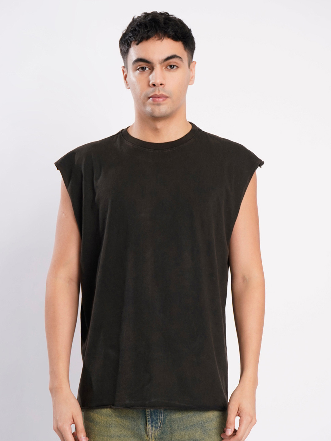 Bene Kleed Men Sleeveless Acid Wash Pure Cotton T-shirt