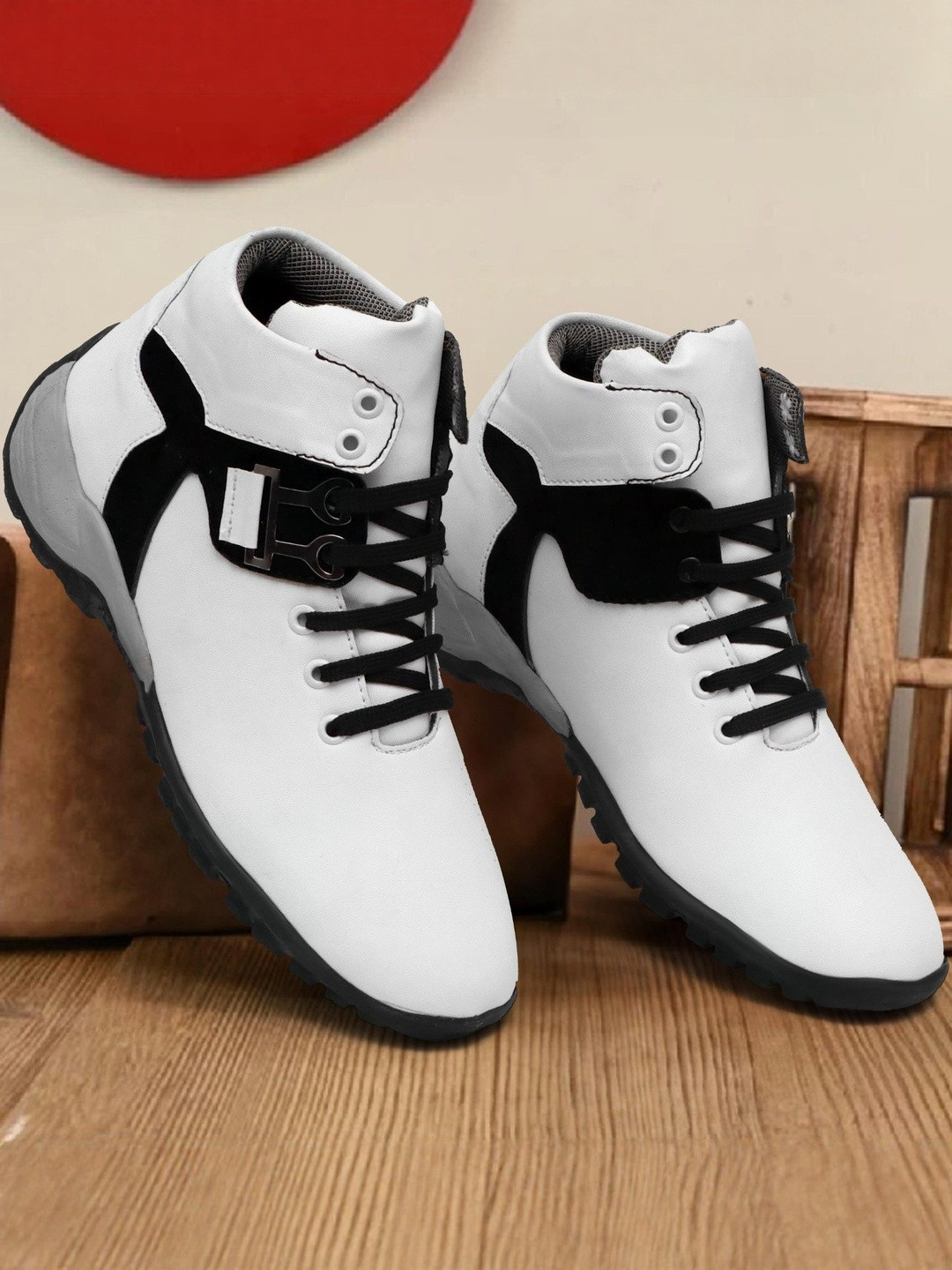 Groofer Men White Synthetic Leather With TPU Sole  Casual shoes Boot