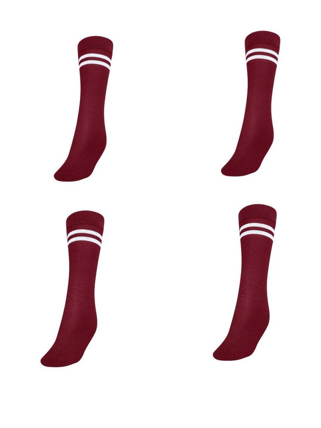 MUKHAKSH Boys Pack Of 4 Maroon Calf Length Socks