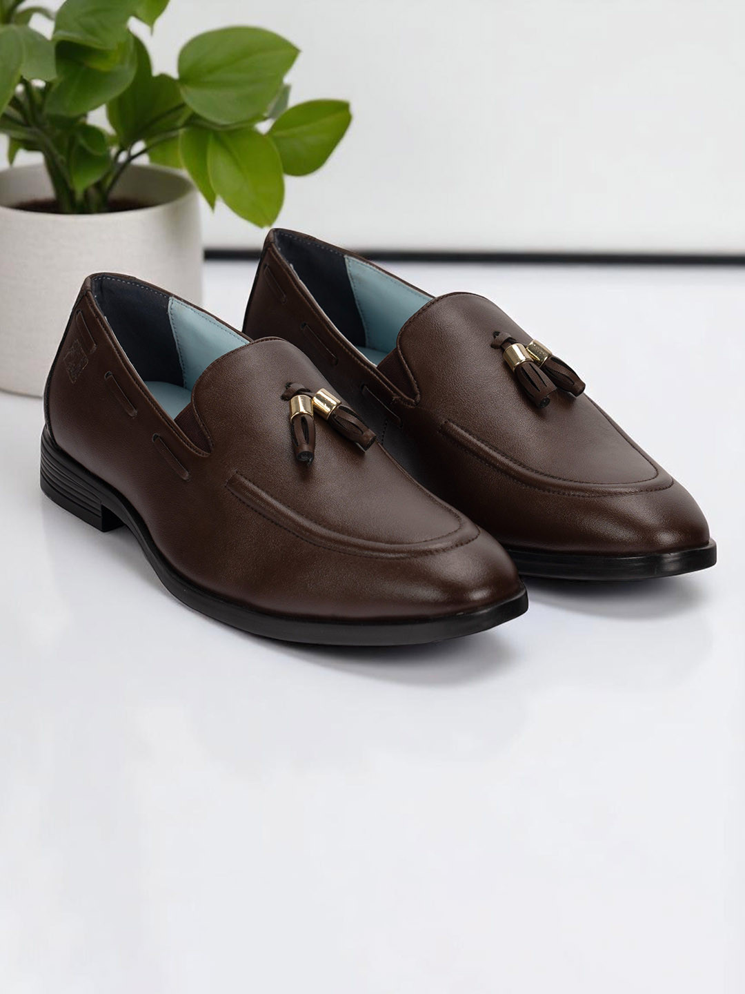 Ethik Men Solid Slip-On Formal Loafers