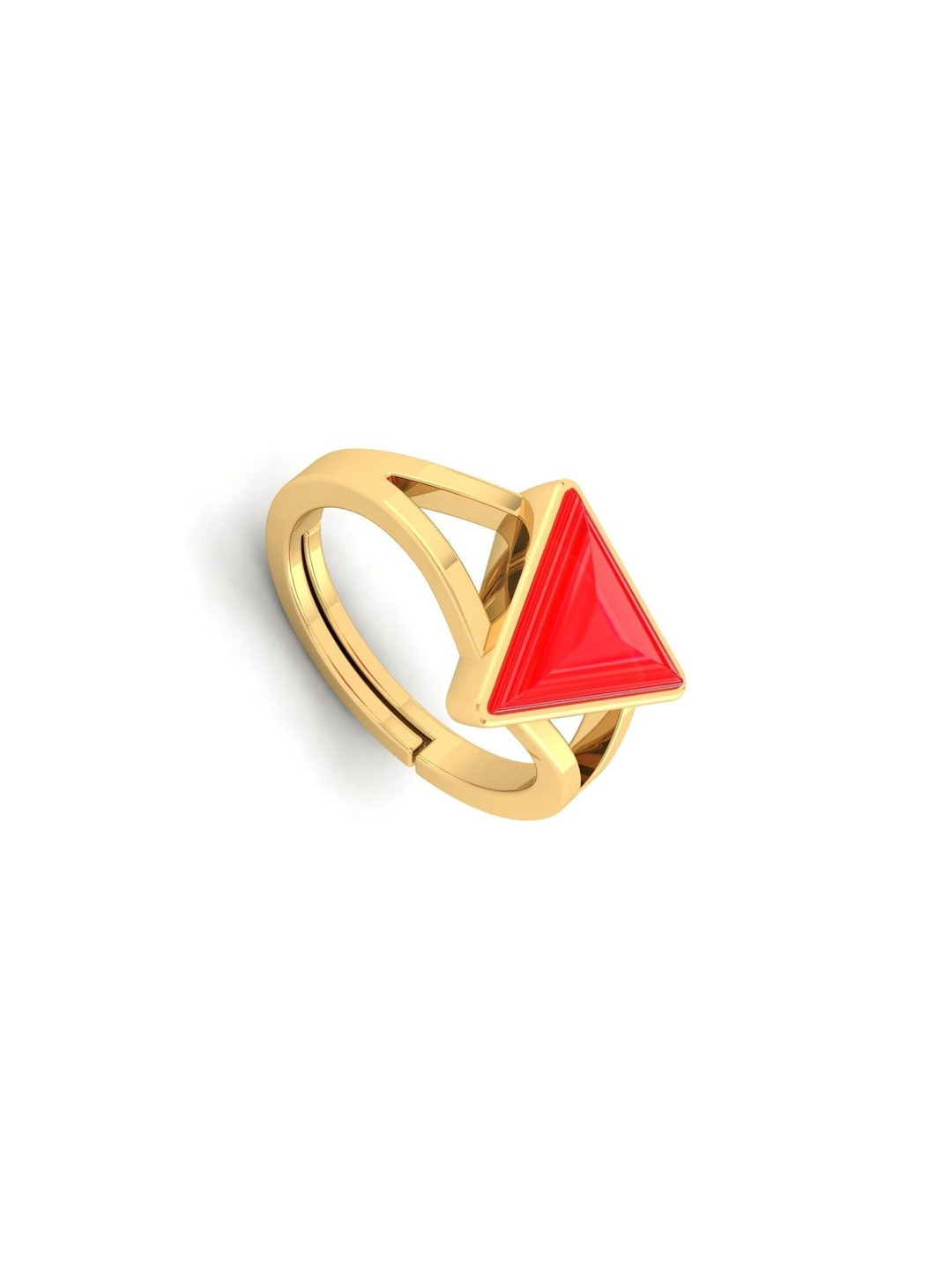 VISHVMA Moonga Studded 12.25 Ratti Finger Ring