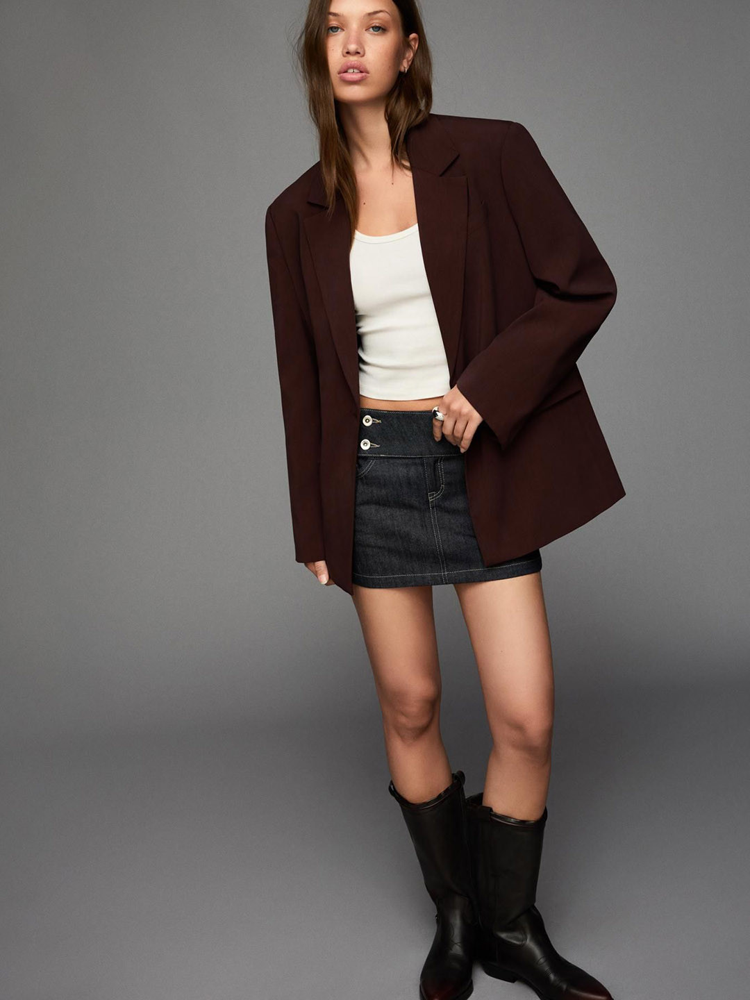 Bershka Blazer With Back Straps