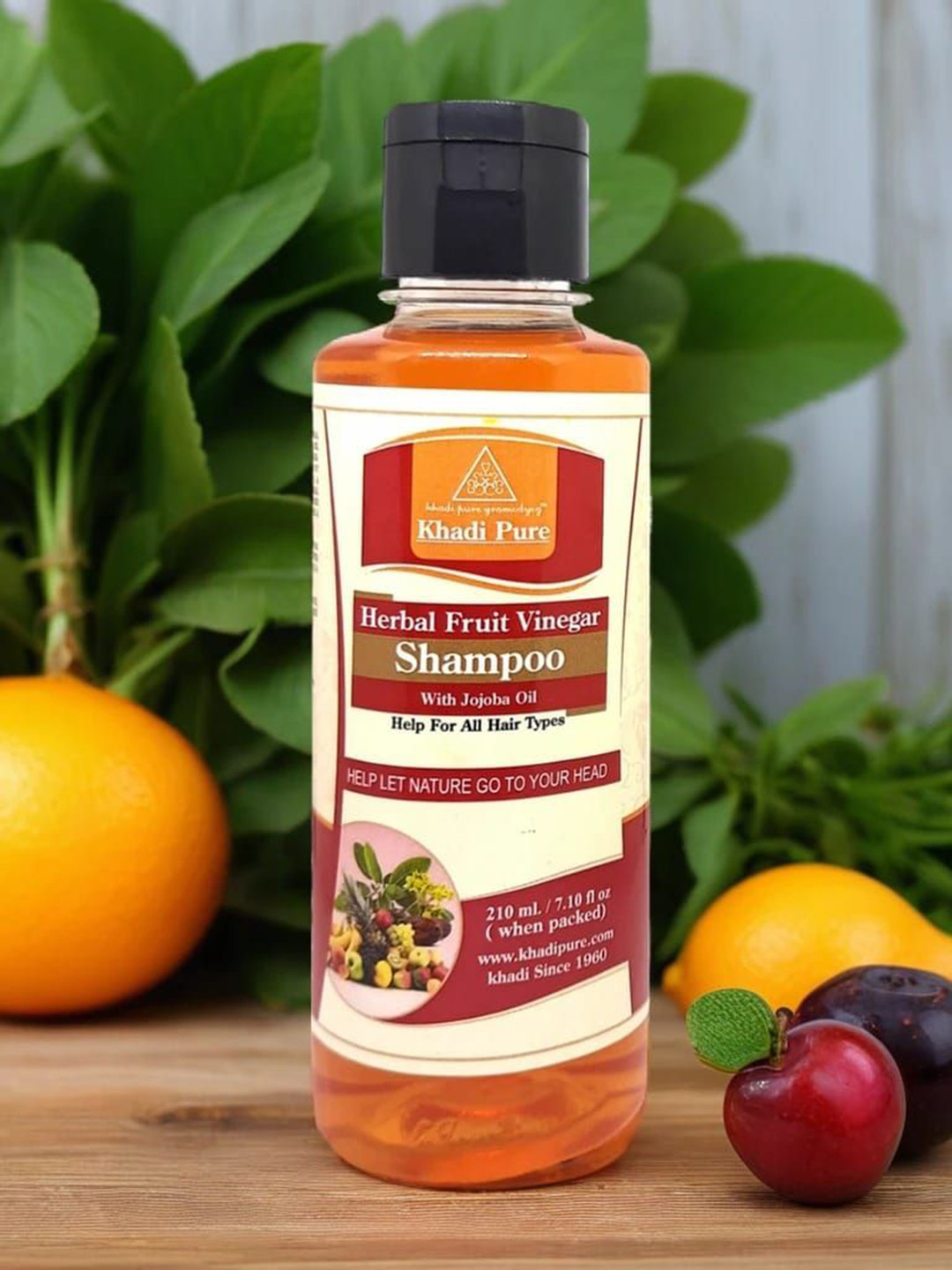 Khadi Pure Herbal Fruit Vinegar Shampoo With Jojoba Oil - 210 ml