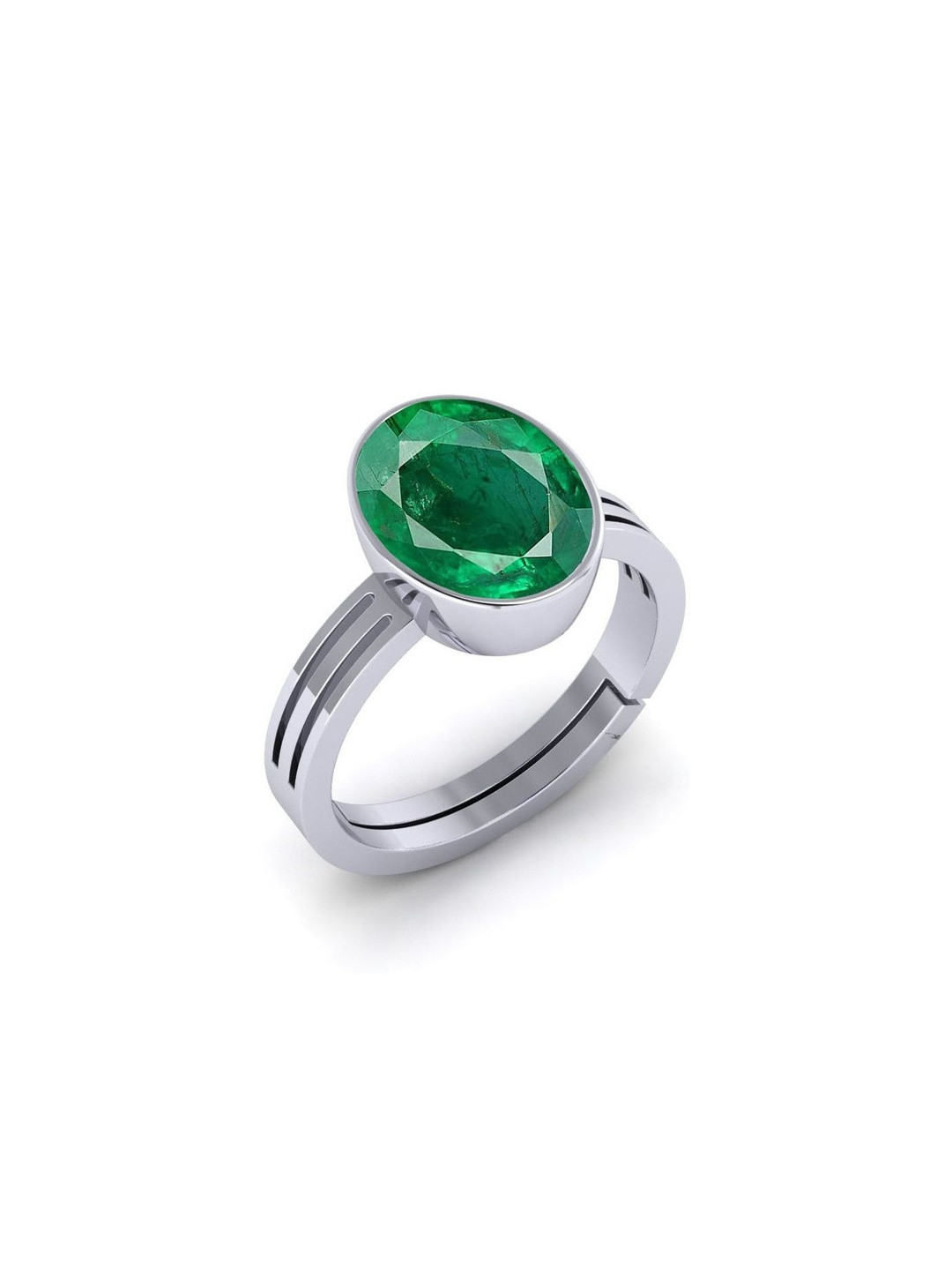 VISHVMA Onyx & Gemstone-Studded 5.25 Ratti Finger Ring