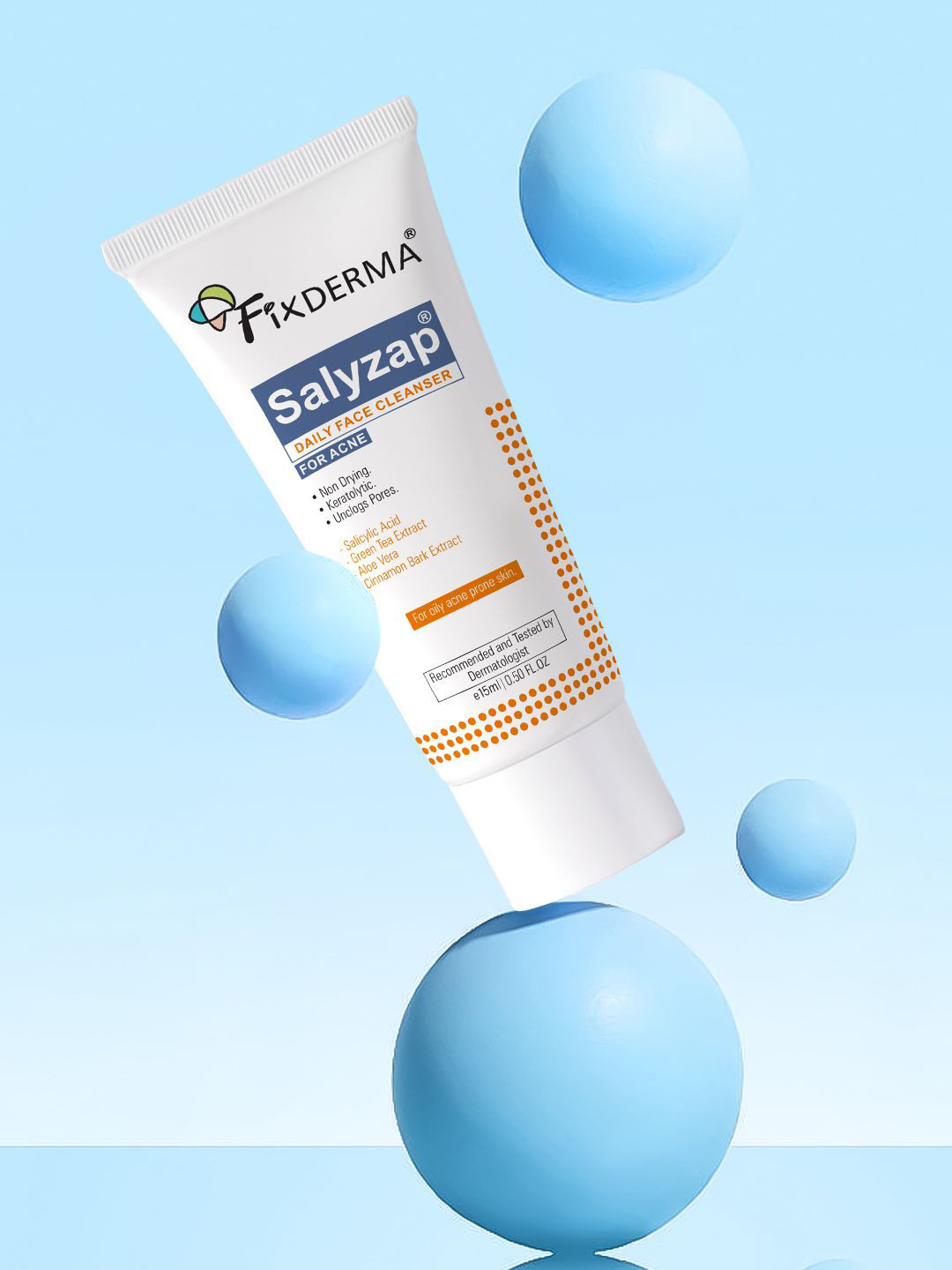 FIXDERMA Salyzap Face Cleanser with 2% Salicylic Acid - 15ml