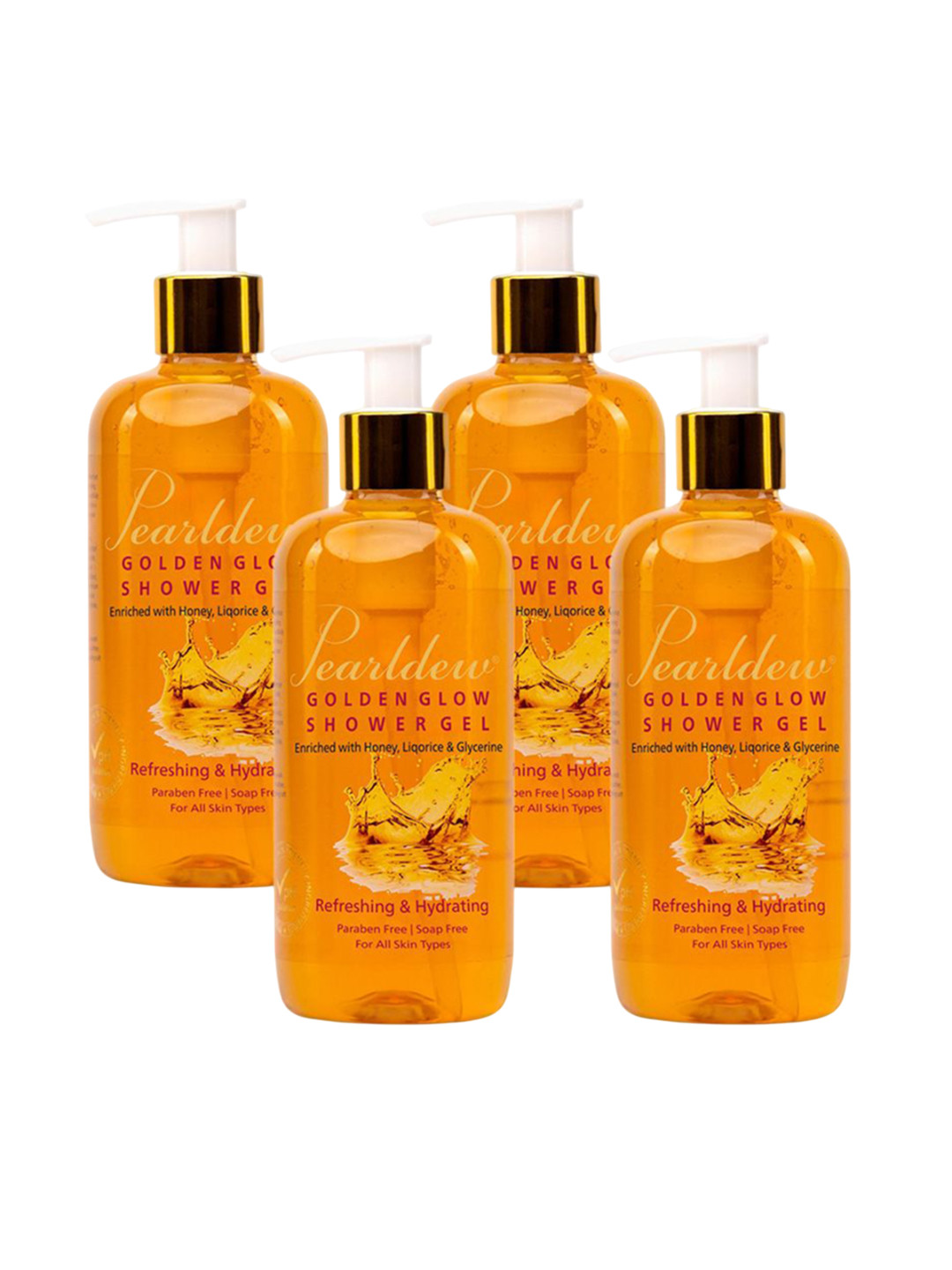 Pearldew Set Of 4 Golden Glow Refreshing & Hydrating Shower Gel - 300 ml Each