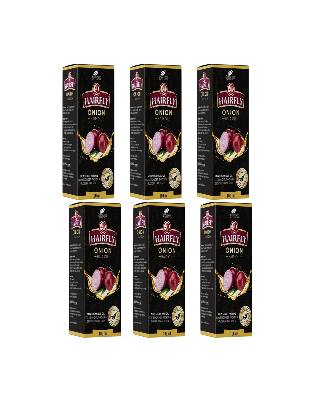 Hairfly Set Of 6 Onion Hair Oil- 100 ml Each