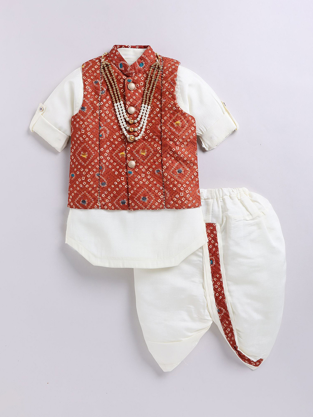 LITTLE COLLARS Boys Regular Kurta & Dhoti Pants With Nehru jacket