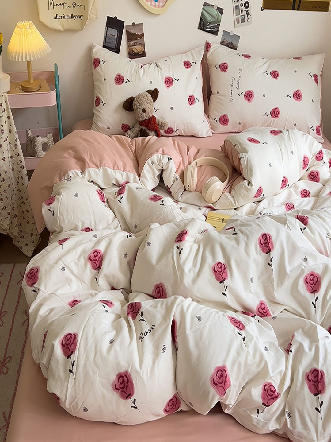 JC HOME Floral 3 Piece Double Extra Large Regular Bedding Set