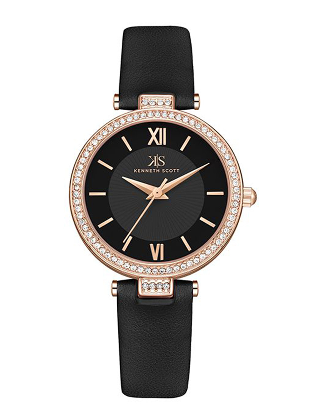 KENNETH SCOTT Women Embellished Round Dial Analogue Watch K23539-RLBB