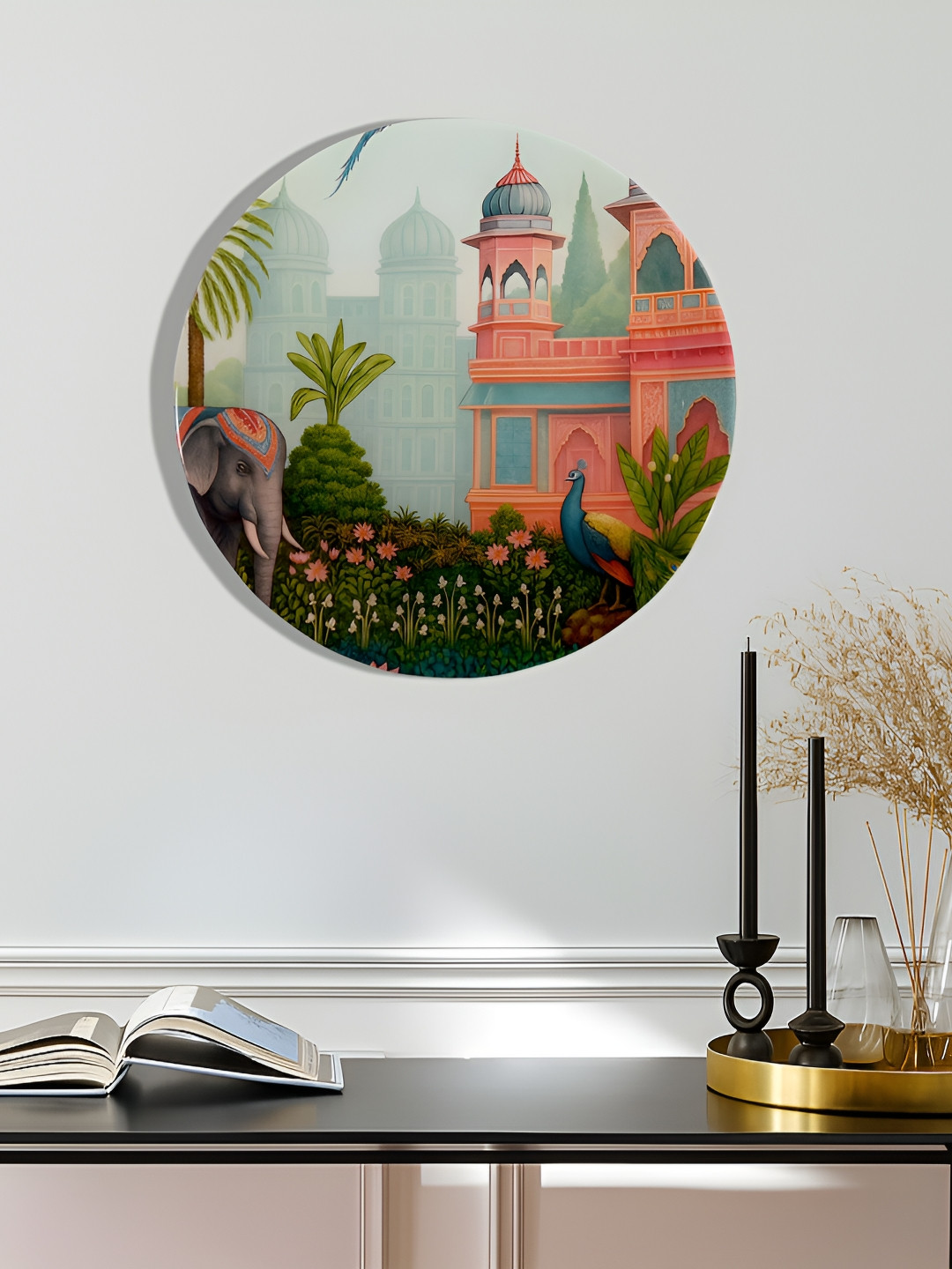 Maison Modern Green & Pink Graphic Printed Wooden Wall Art