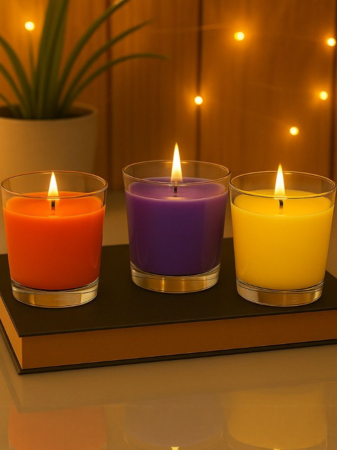 POOKIEMOON Multicoloured 3 Pieces Jar Candles