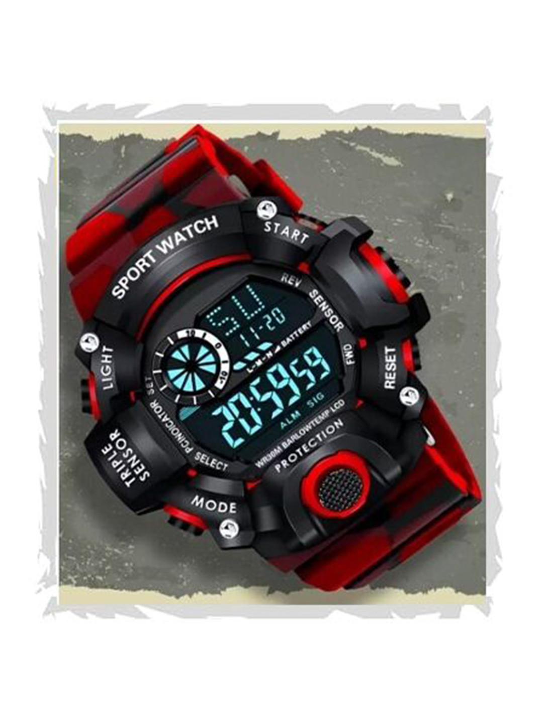 FROZIL Men Dial & Stainless Steel Straps Digital Watch C Shock Red