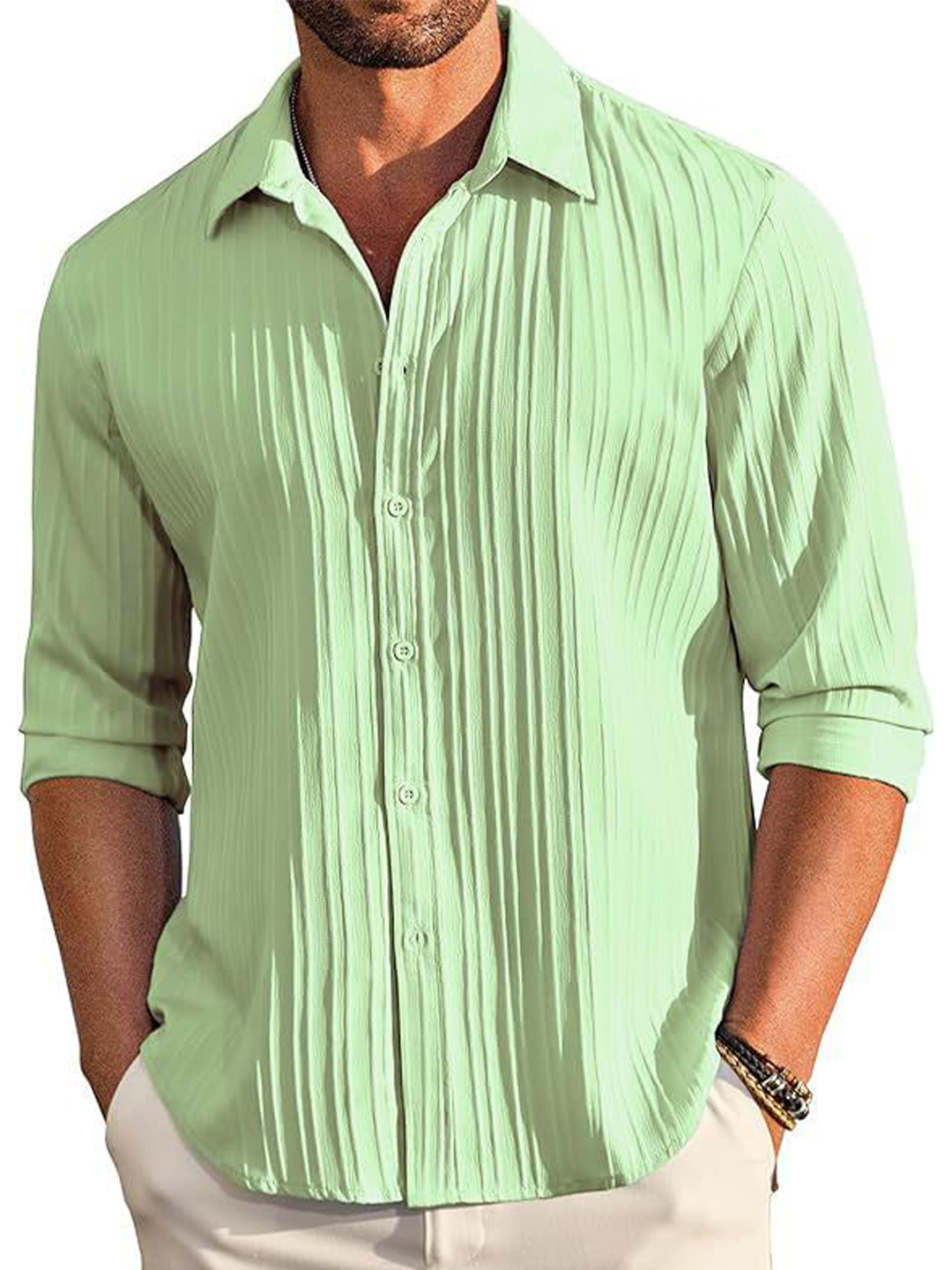 CB-COLEBROOK Men Textured Casual Shirt