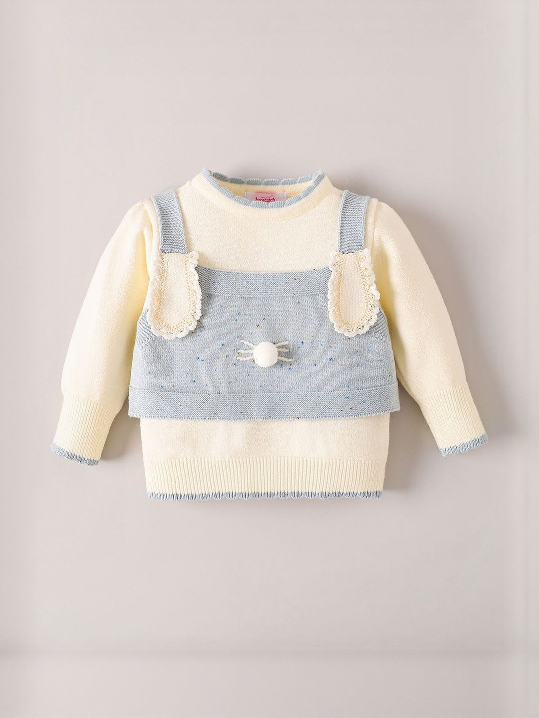 Hopscotch Girls Bunny Applique Sweater with Vest