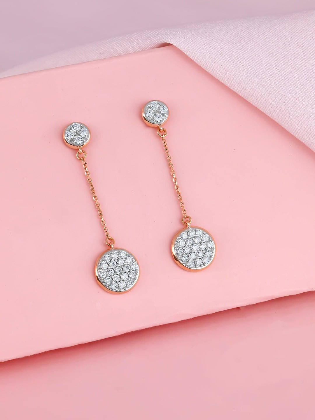 GIVA 18Kt Gold Blooming Earrings Lab Grown Diamond-2.745 gms