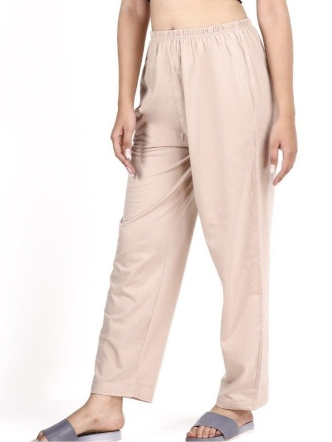 E-MAX Women Beige Cotton Pyjamas
