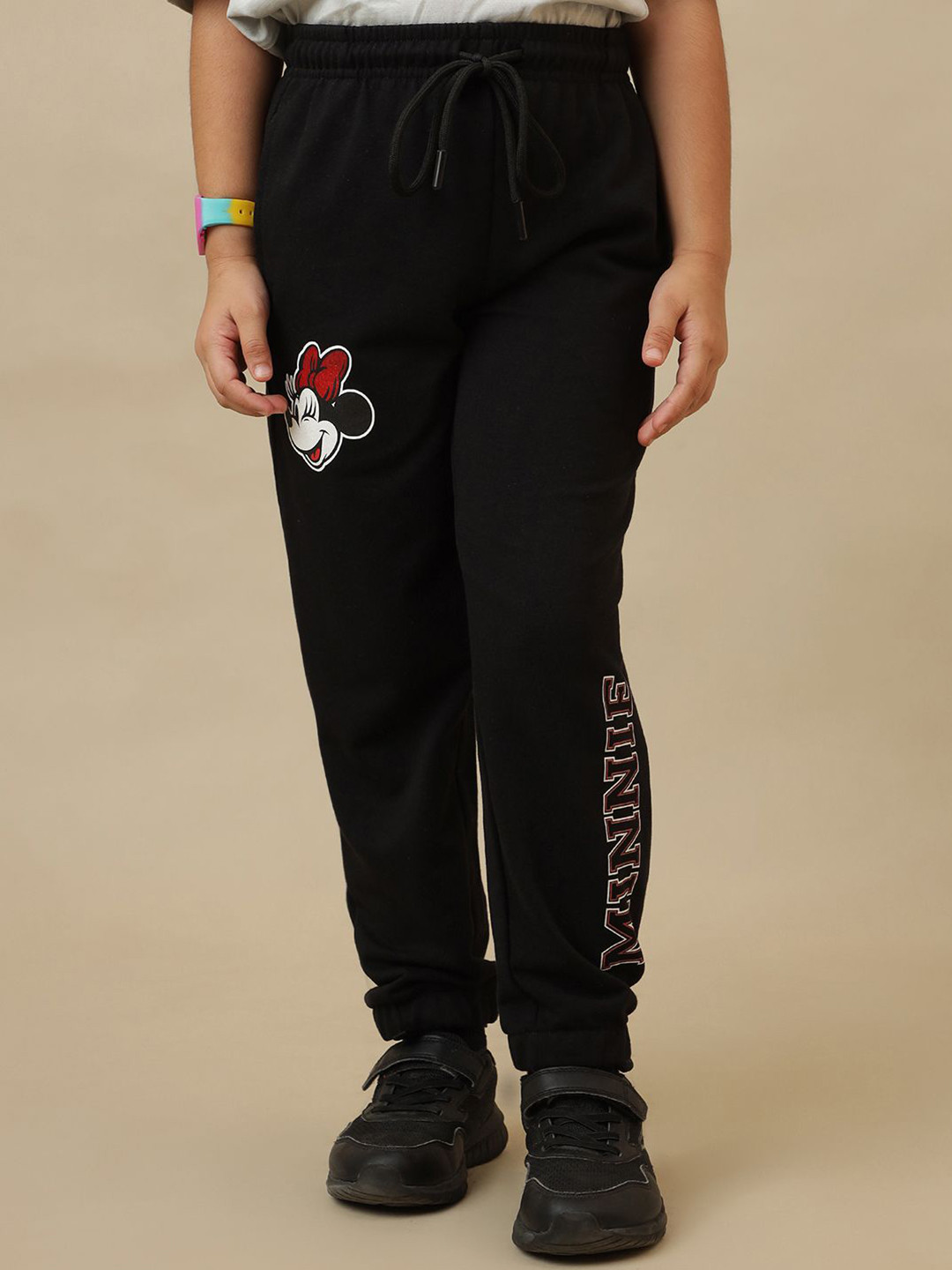 Kids Ville Girls Mickey & Friends Printed Mid Rise Joggers