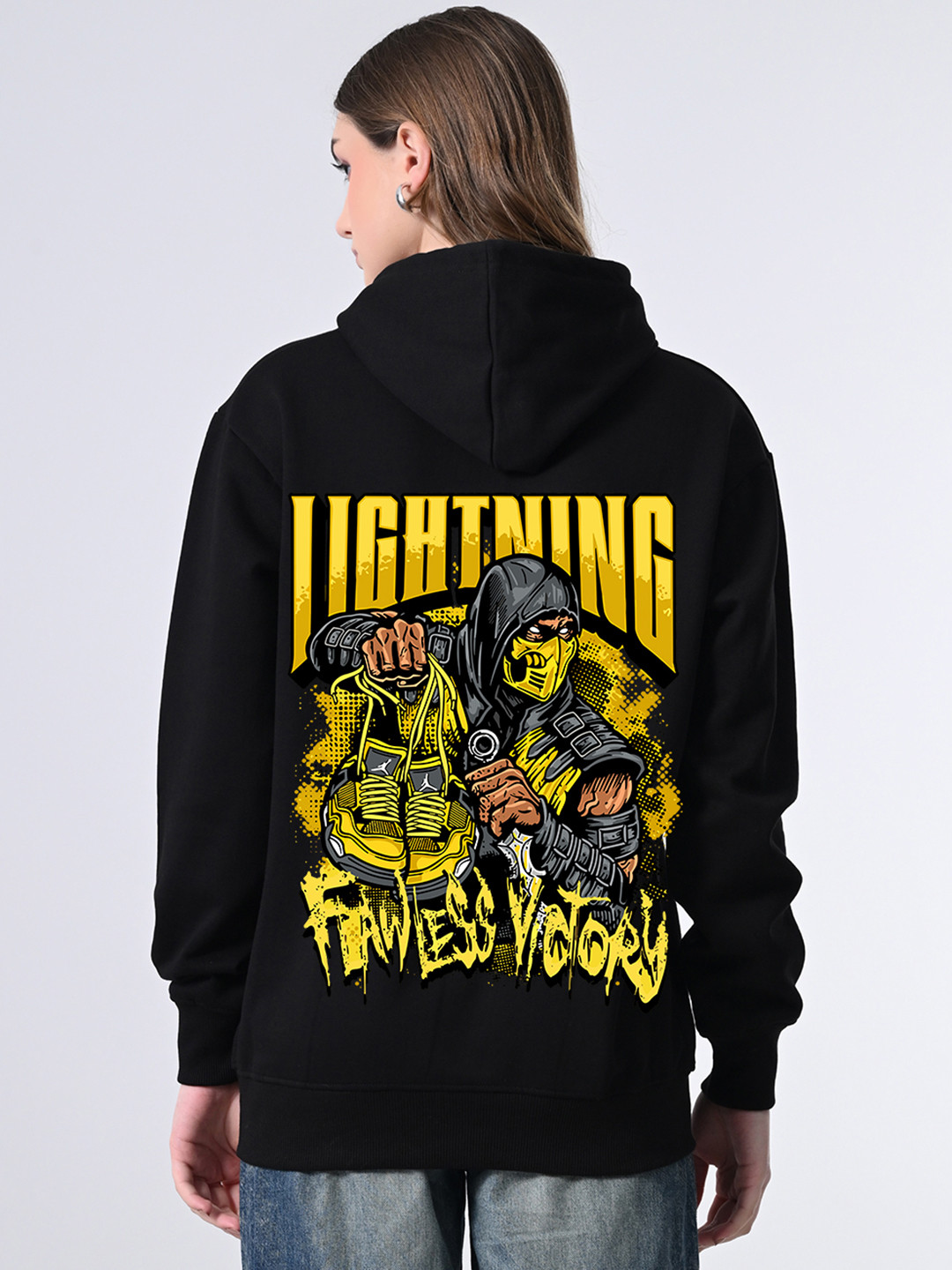 OWL MINK Women Printed Hooded Neck Full Sleeve Hoodie