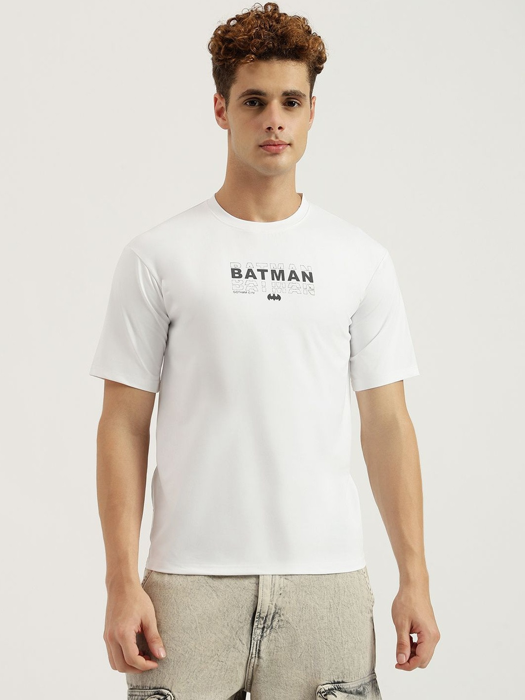 HSNT Men Batman Graphic Printed Round Neck Cotton Oversized T-shirt