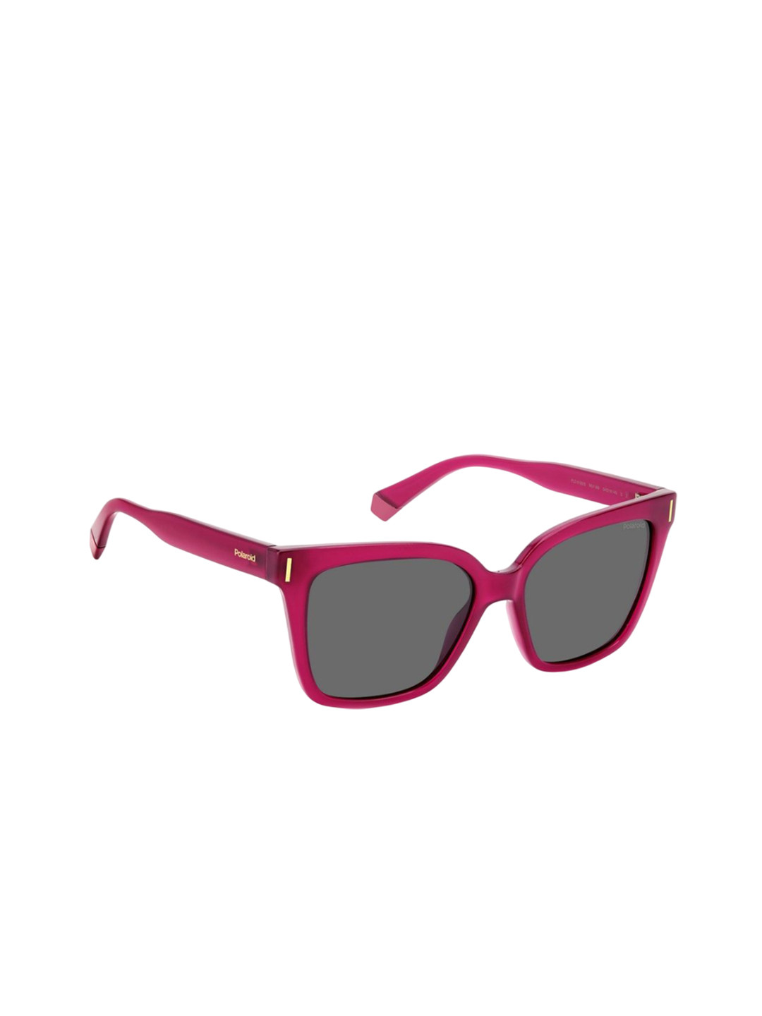 Polaroid Women Grey Lens & Red Square Sunglasses with UV Protected Lens