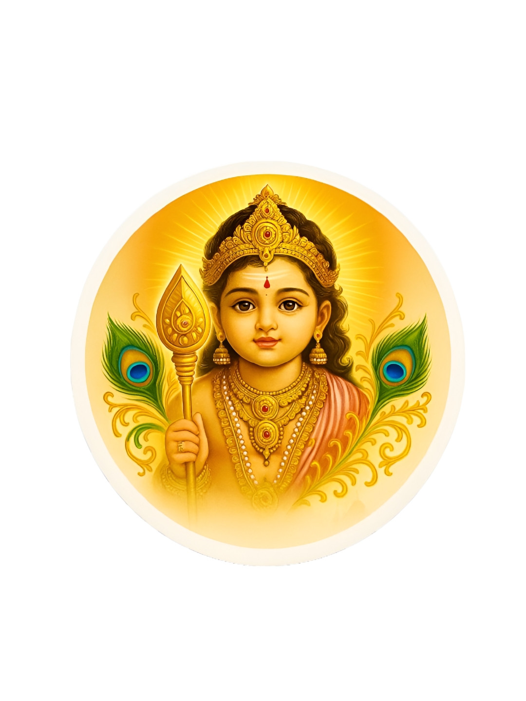 SMEEPS Yellow & Green Printed Waterproof Devotional Stickers