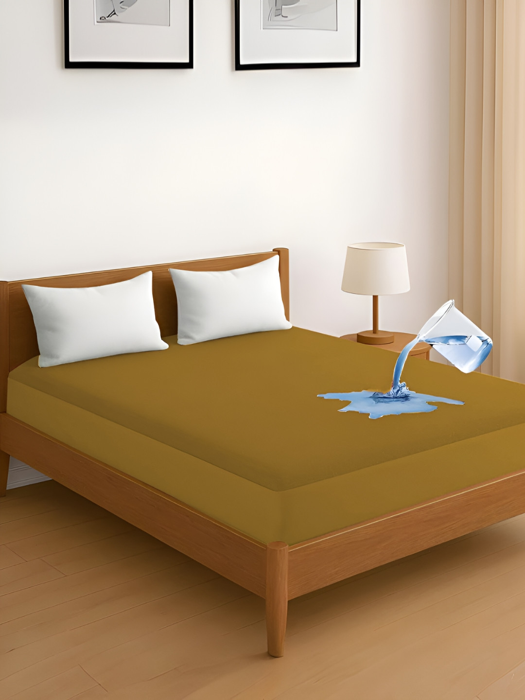 Aura Green King Size Water Resistant Mattress Protector