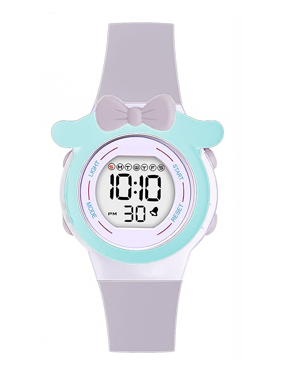 Time Up Kids Digital Dial Unique Bow Design Water Resistant LED Light Alarm Watch K2002-11