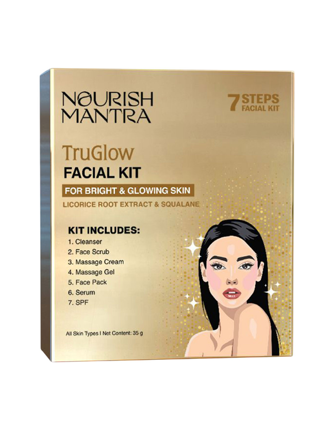 Nourish Mantra TruGlow Facial Kit With Licorice Root Extract & Squalane- 35 g