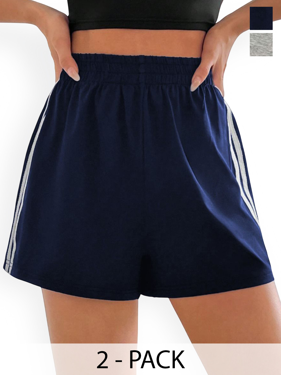 RIZIMCLOTHING Women Mid-Rise Regular Fit Pack of 2 Shorts