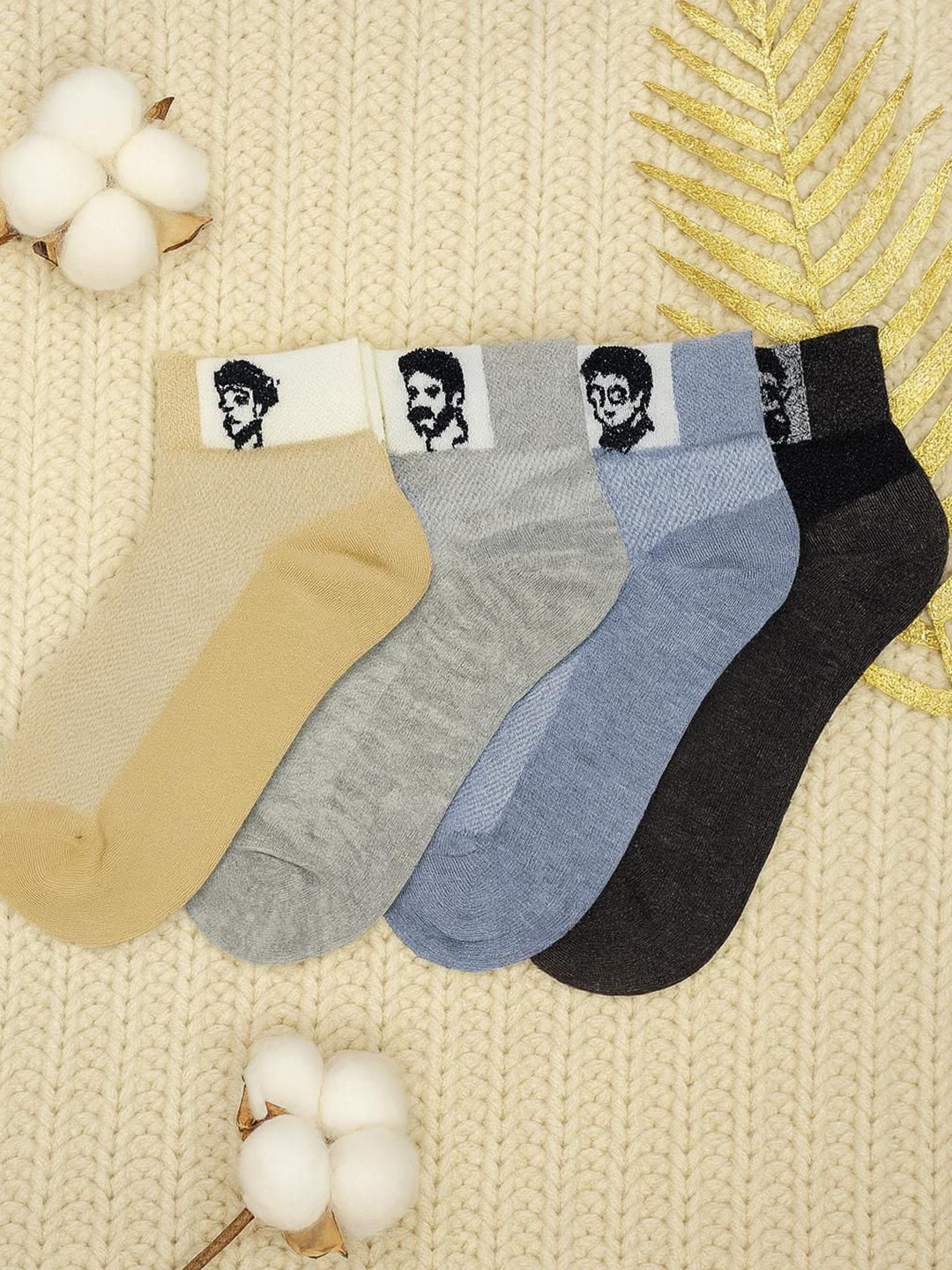 J Style Pack Of 4 Ankle-Length Socks