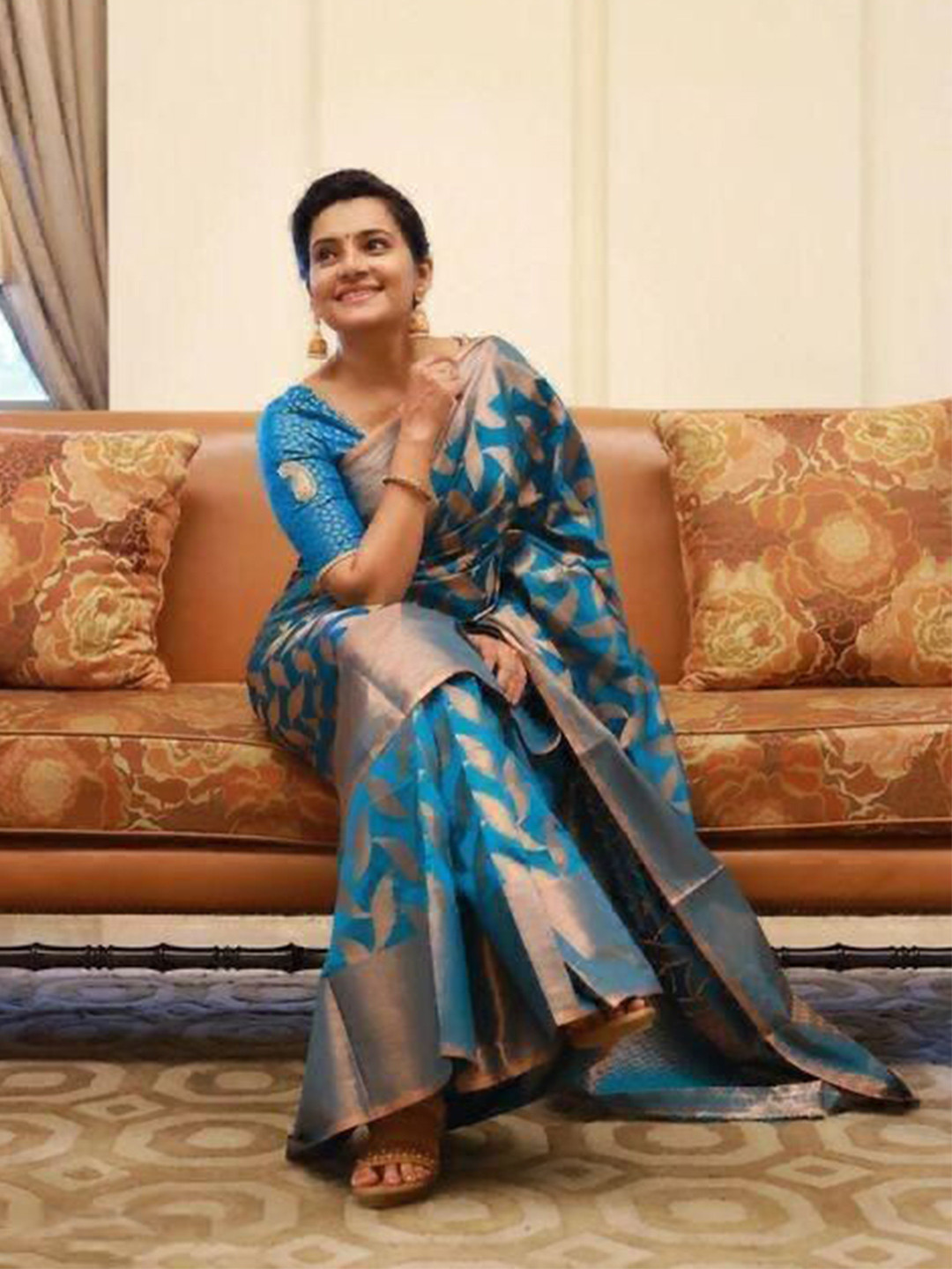 ZILVIRA Woven Design Designer Fashion Saree With Unstiched Blouse Piece