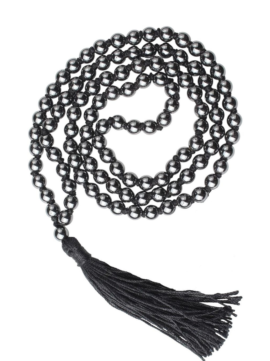 numeroastro Unisex Metal Black Hand Knotted Magnet Mala Necklace
