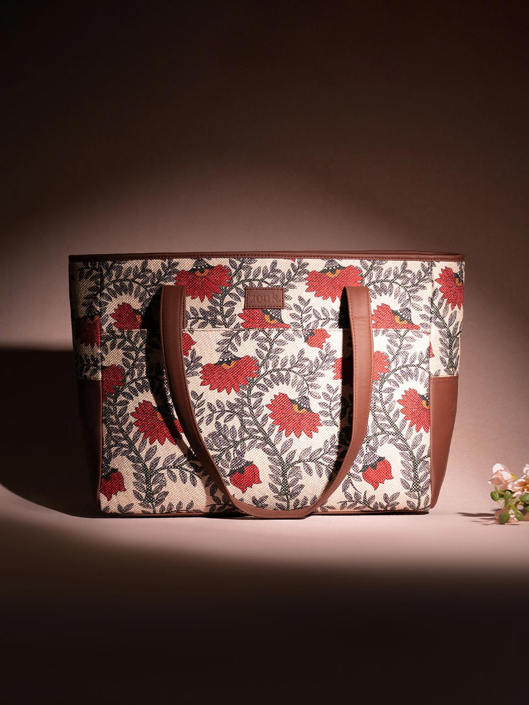 ZOUK Nawabi Couture Printed Vegan Leather Shoulder Diaper Bag